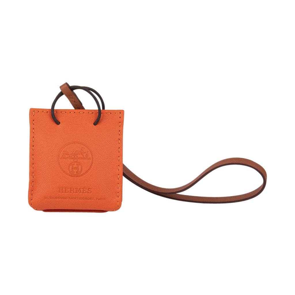 Hermès - Authenticated Shopping Bag Charm Bag Charm - Leather Orange for Women, Very Good Condition