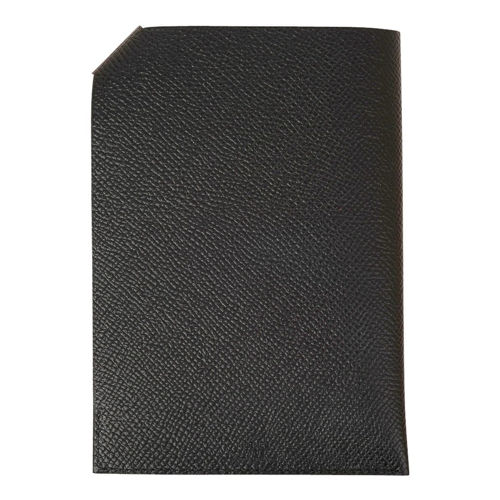 Hermes Tarmac Passport Holder Black Epsom Leather – Mightychic