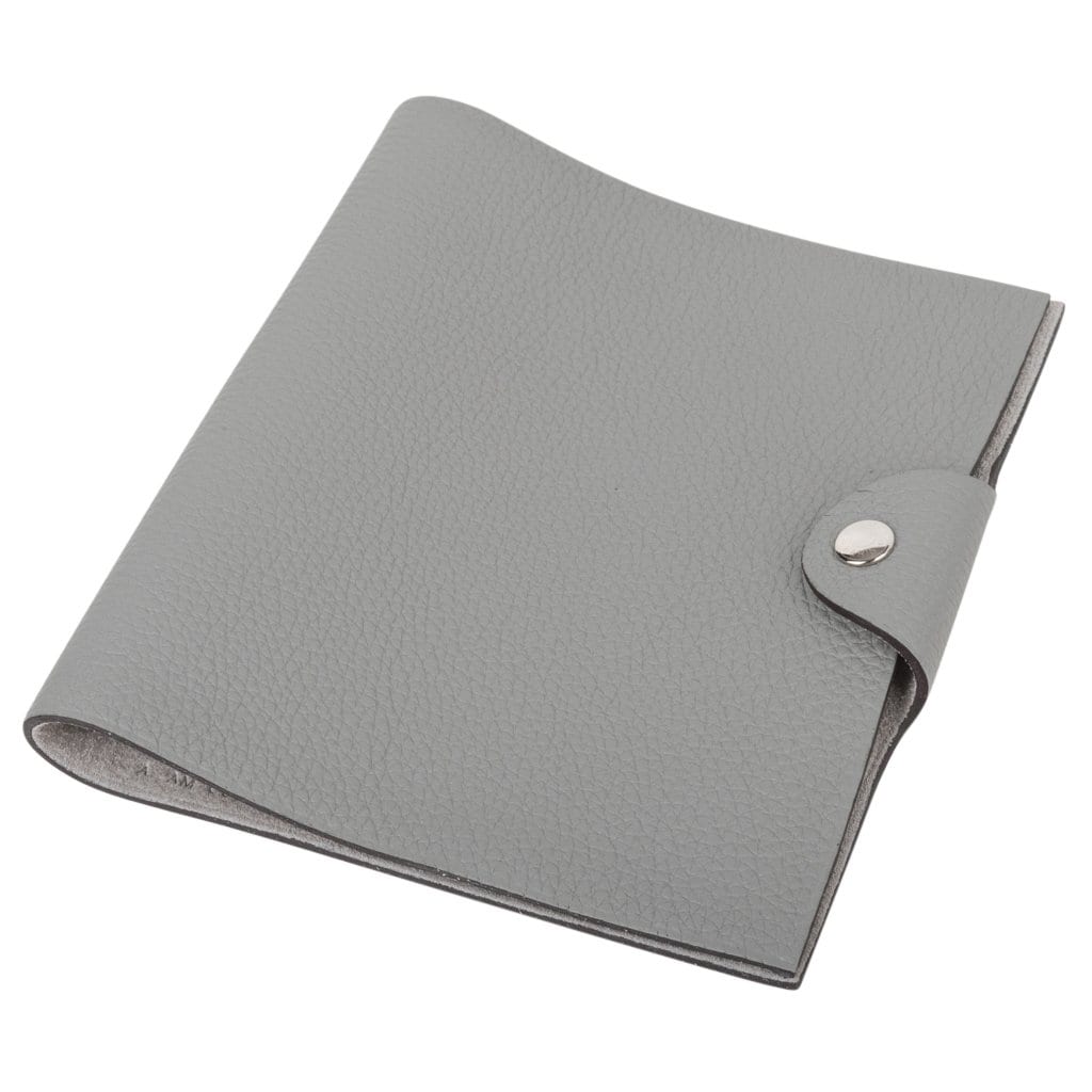 Hermes Ulysse Notebook Cover Gris Mouette PM Model with Lined Paper Refill