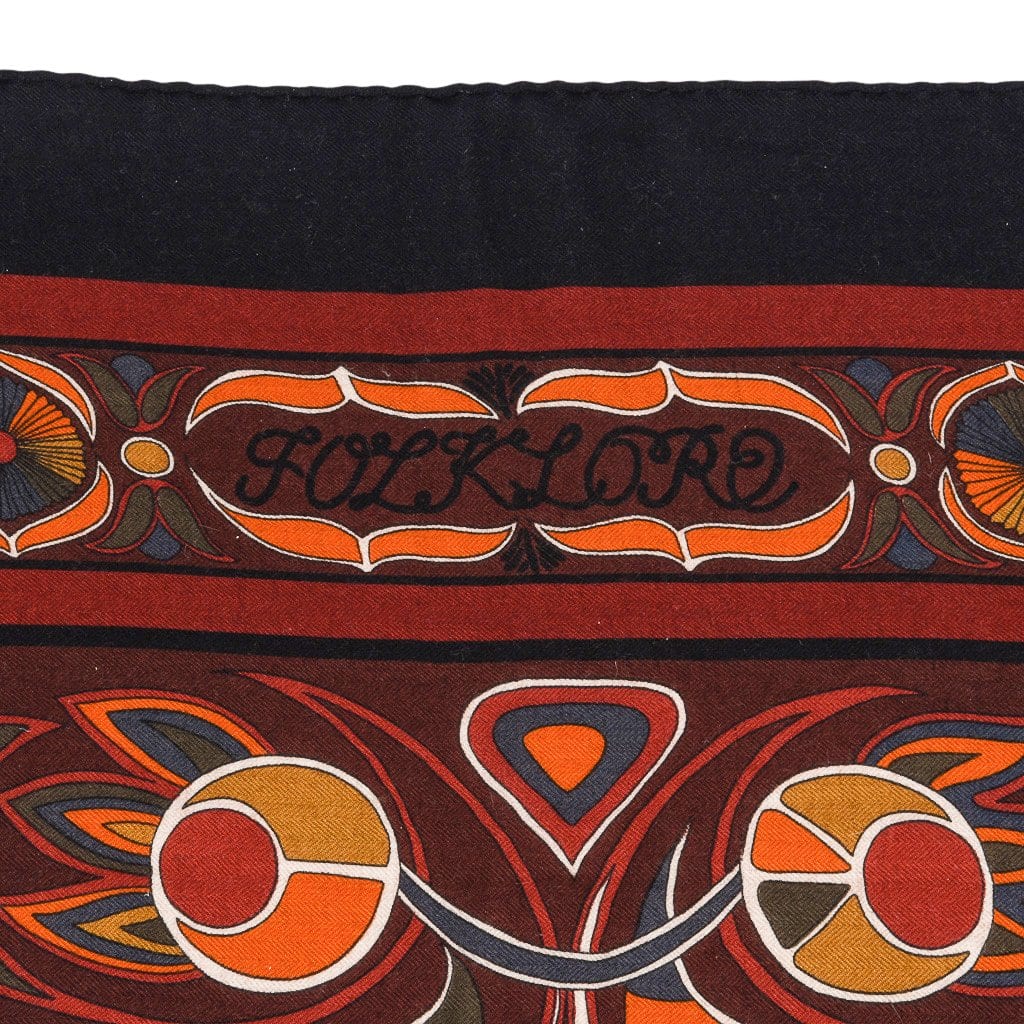 Hermes Large Scarf/Shawl Folklore Cashmere Silk Vintage