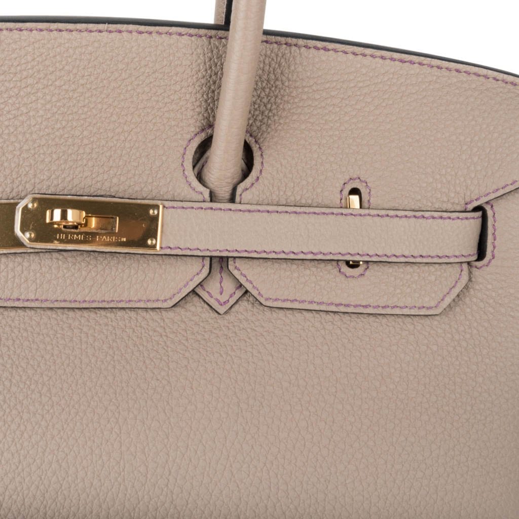 Hermes Birkin Bag 35cm HSS Tri-Color Gris Tourterelle Etoupe Etain Gold  Hardware