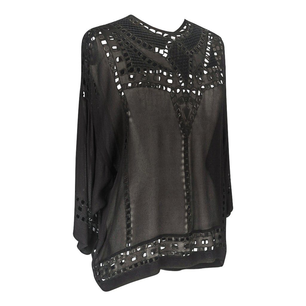 Isabel Marant Etoile Top Black Tunic Style Broderie Anglaise Detailed 38 / 6