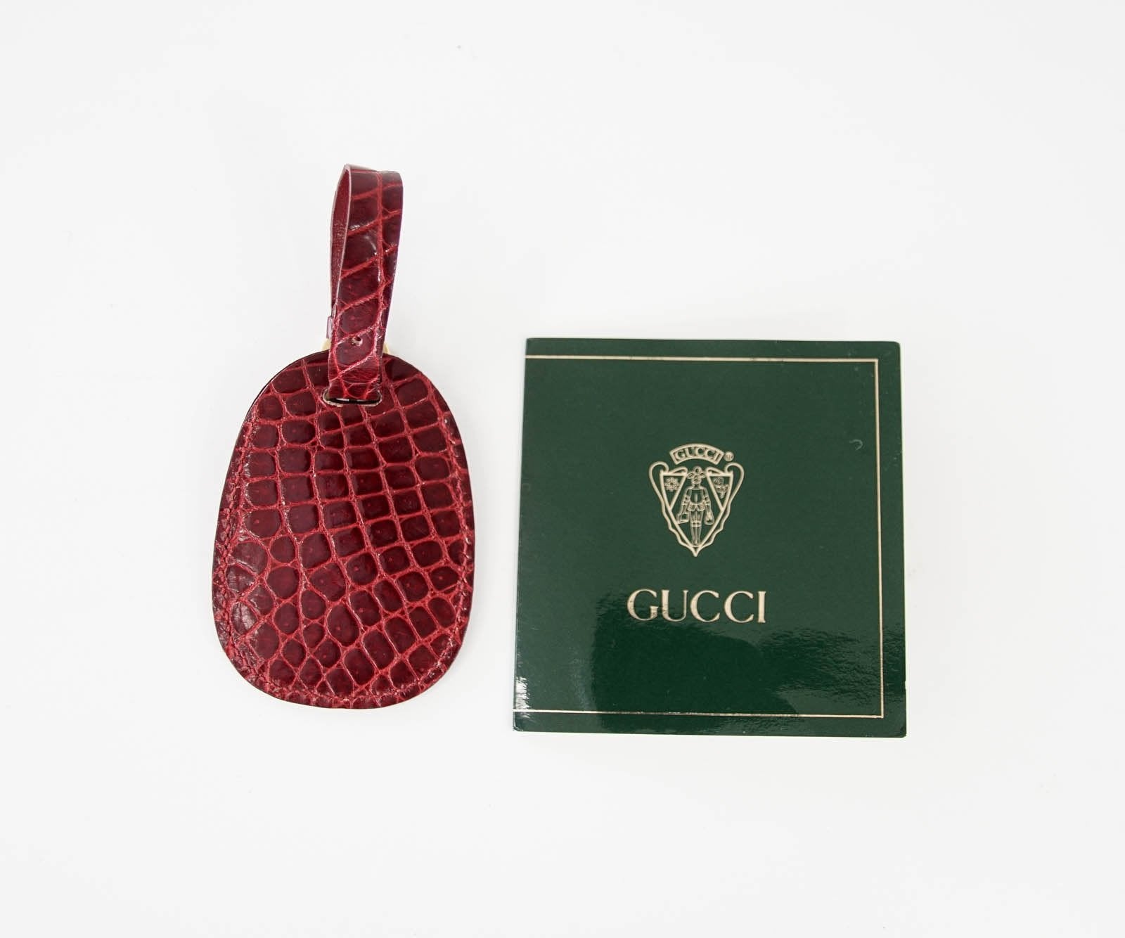 Gucci Briefcase Men's Vintage Burgundy Red Crocodile Attache - mightychic