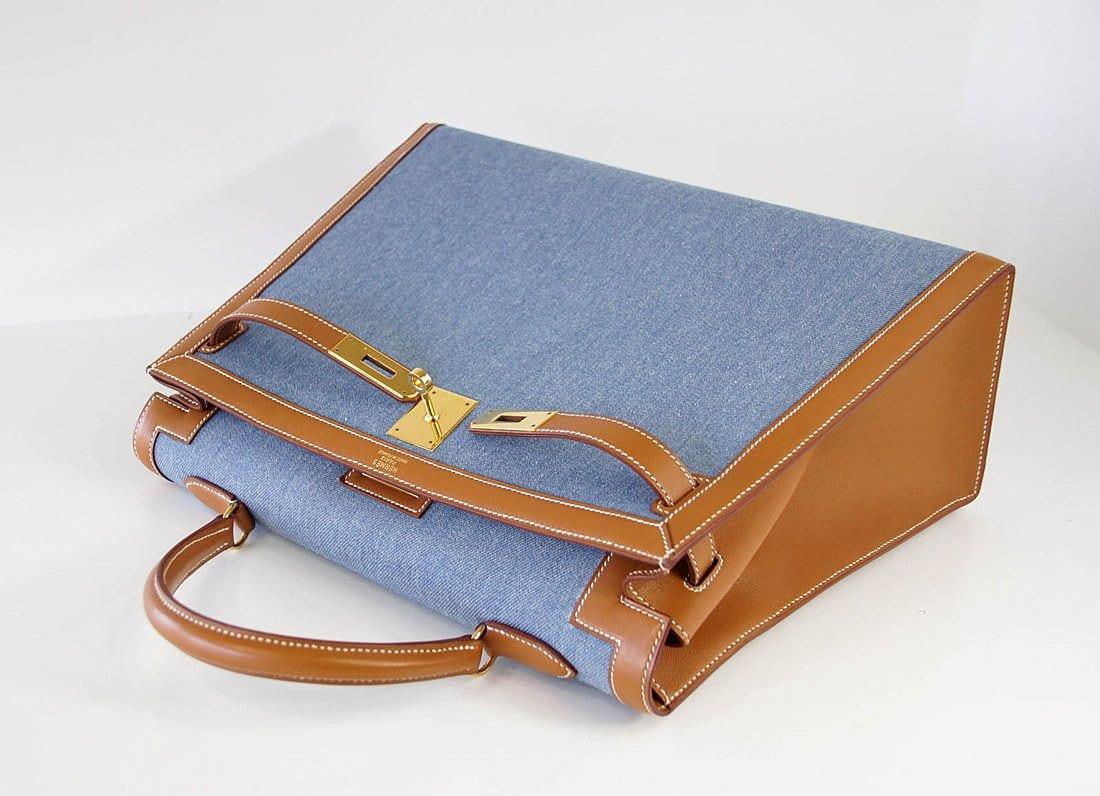 Authentic Hermes Vintage Brown Leather Kelly 35 Retourne Bag 