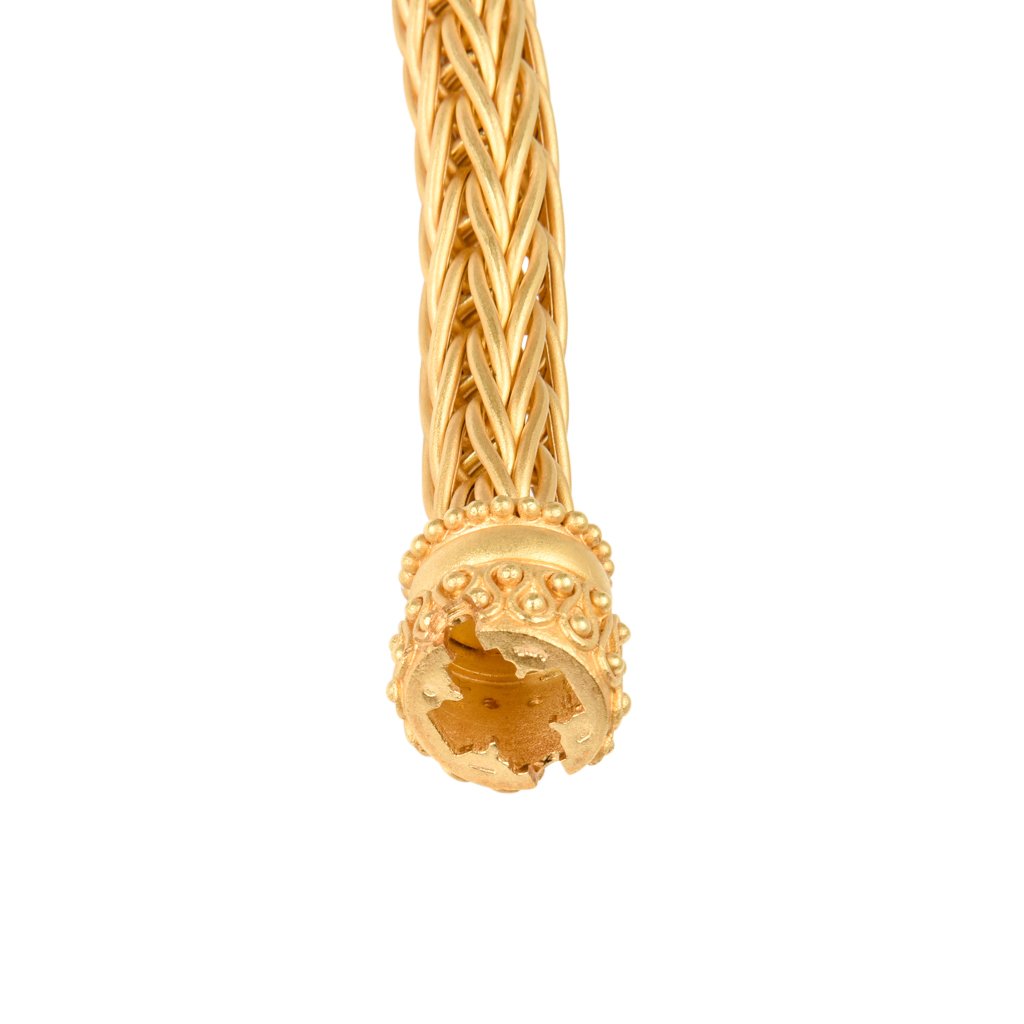 La Pepita Bracelet 18k Matte Yellow Gold Wheat Weave - mightychic