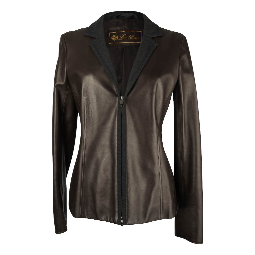 Womens Dark Brown Leather Sports Jacket Motorcycle Jacket