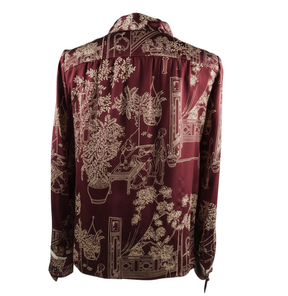 Louis Vuitton Blouse Asian Print Lace Detail 34 / 4 – Mightychic