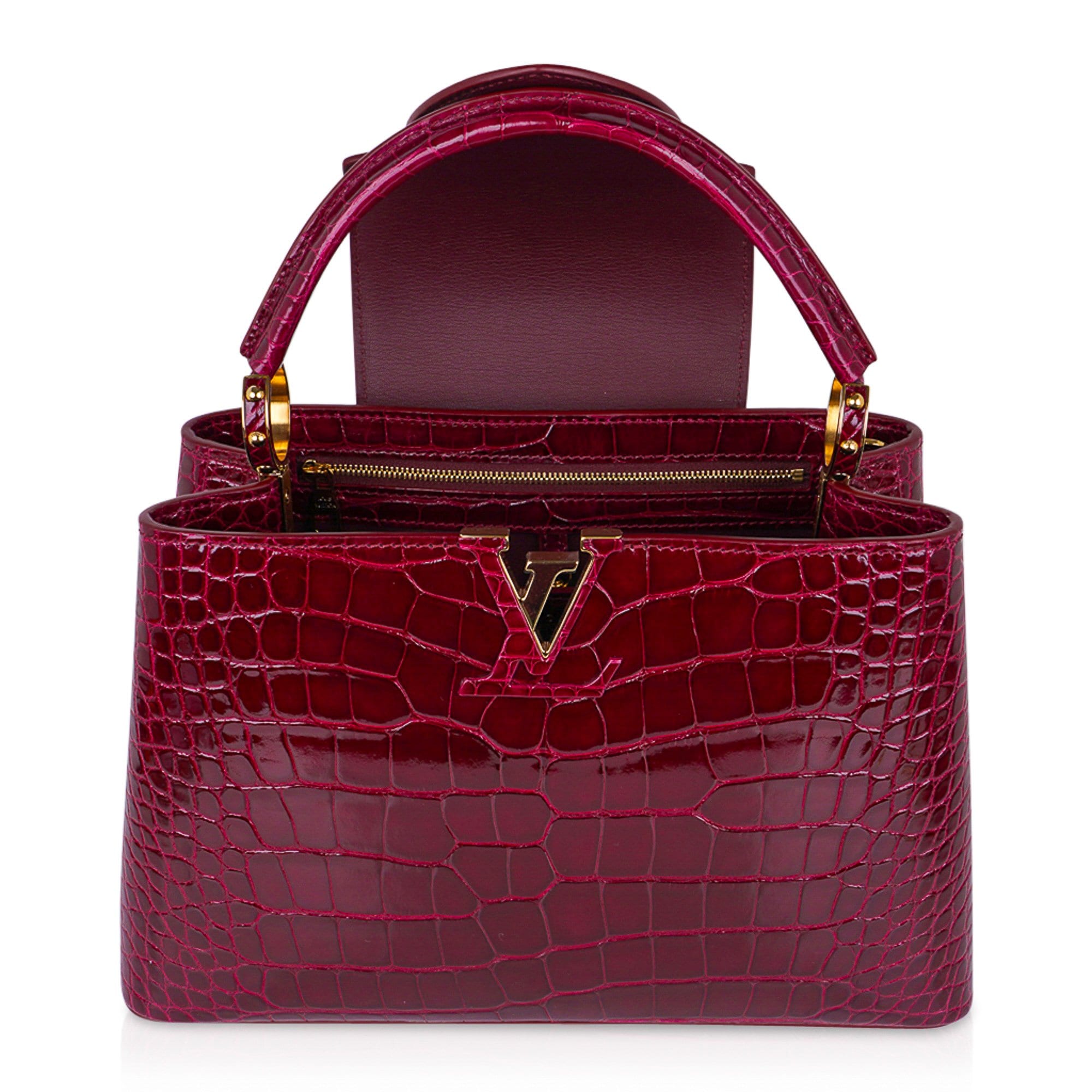 Capucines crocodile mini bag Louis Vuitton Pink in Crocodile