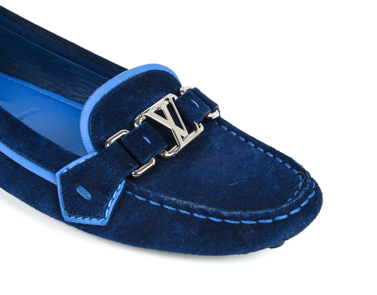 Louis Vuitton Shoe Navy Suede Loafer / Shoe 38.5 8.5 – Mightychic