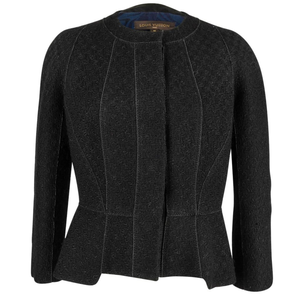 Louis Vuitton Embellished Double-Breasted Navy Knit Jacket