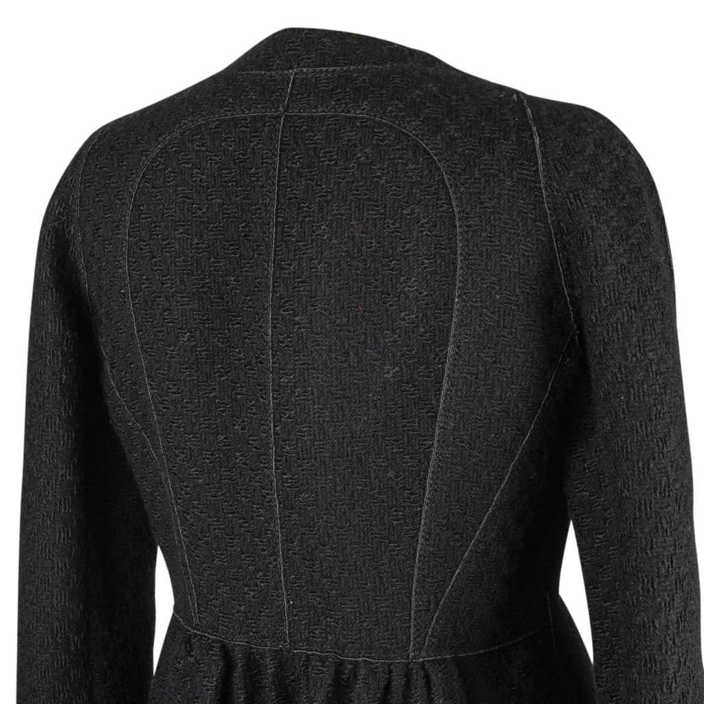 Louis Vuitton Cotton Drill Frill Sleeve Jacket BLACK. Size 36