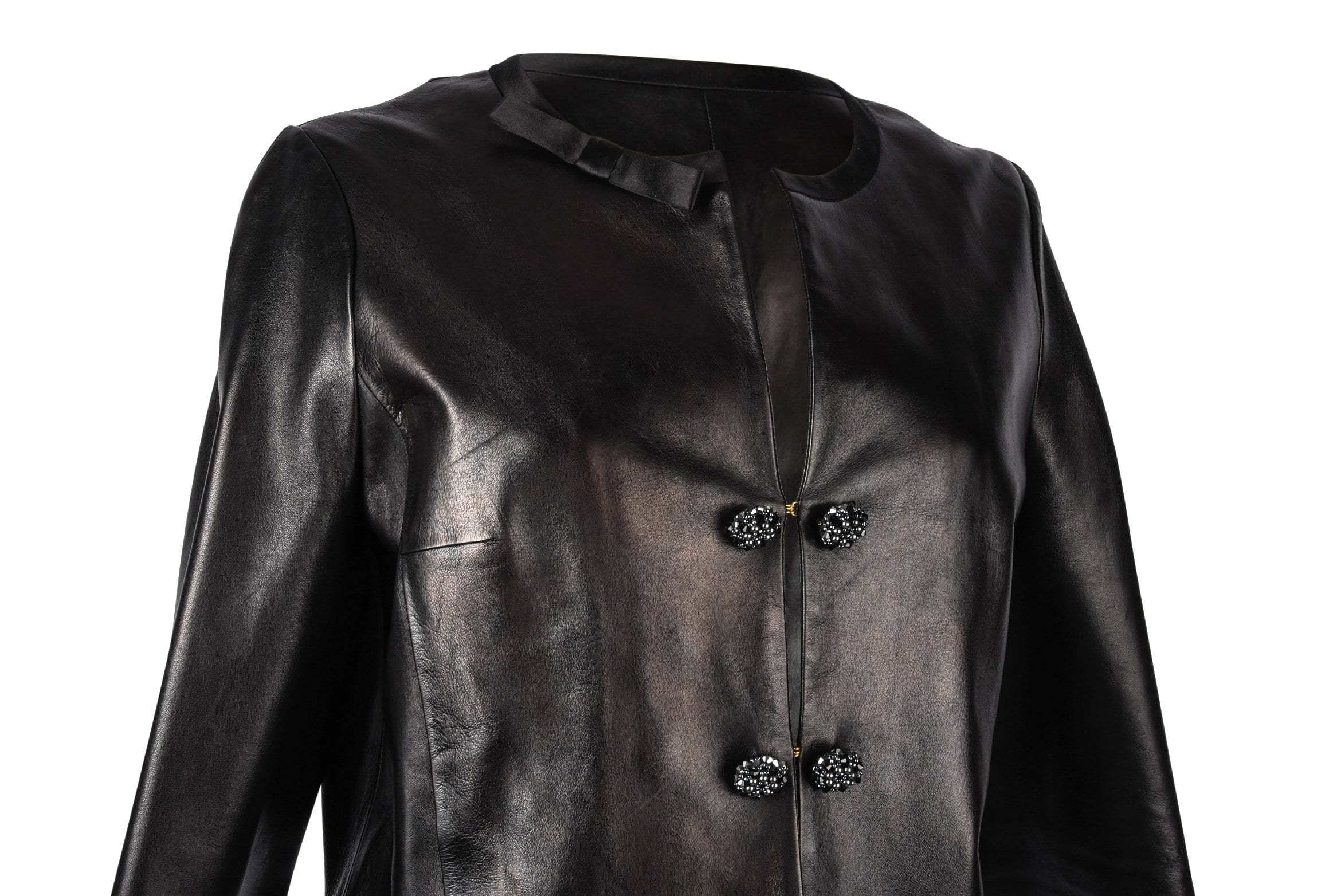 black lv leather jacket