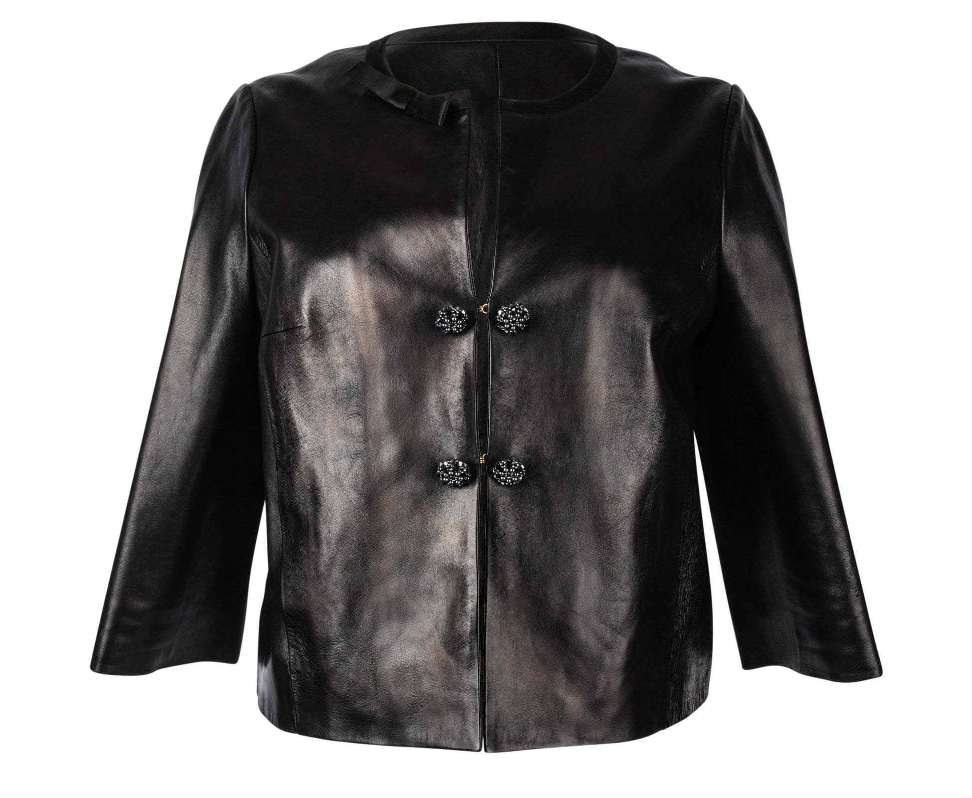 lv black leather jacket