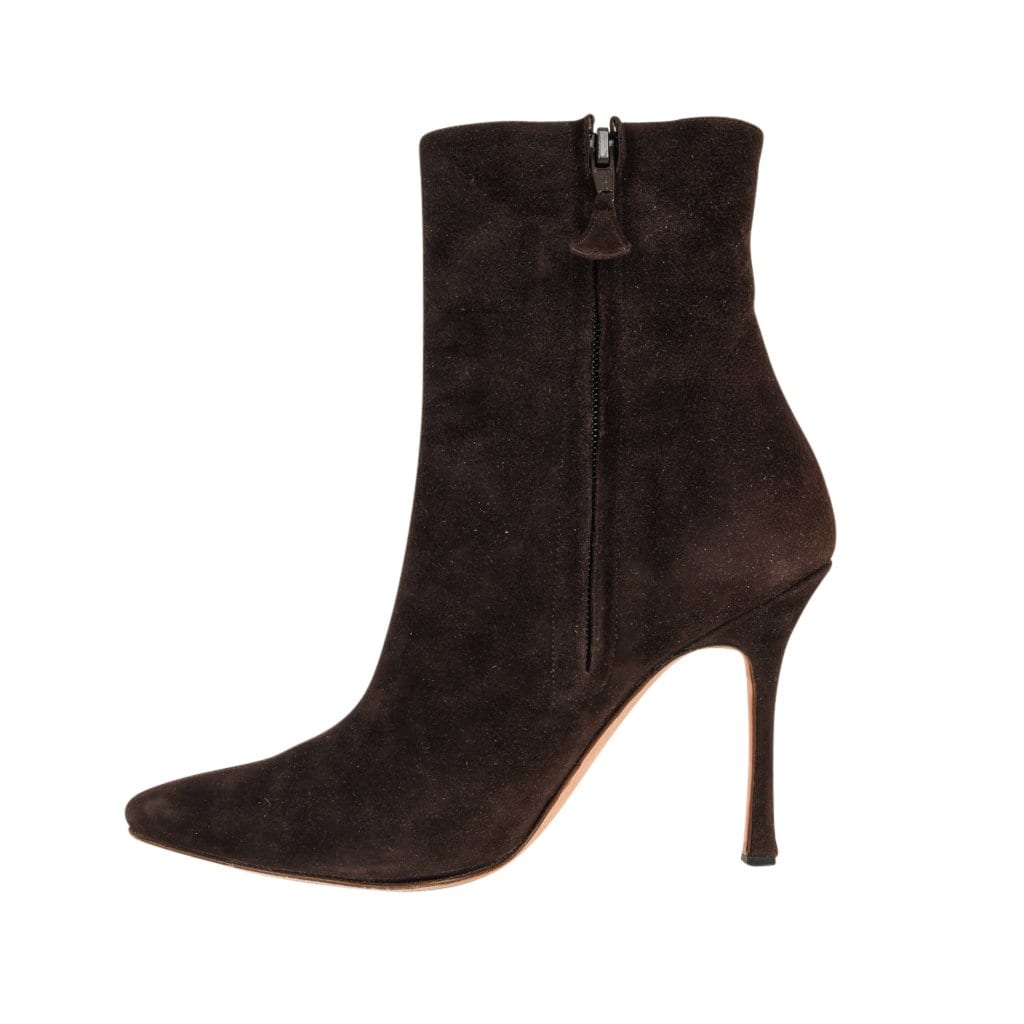 Manolo Blahnik Ankle Boot Buttery Soft Suede 36.5 / 6.5 - mightychic