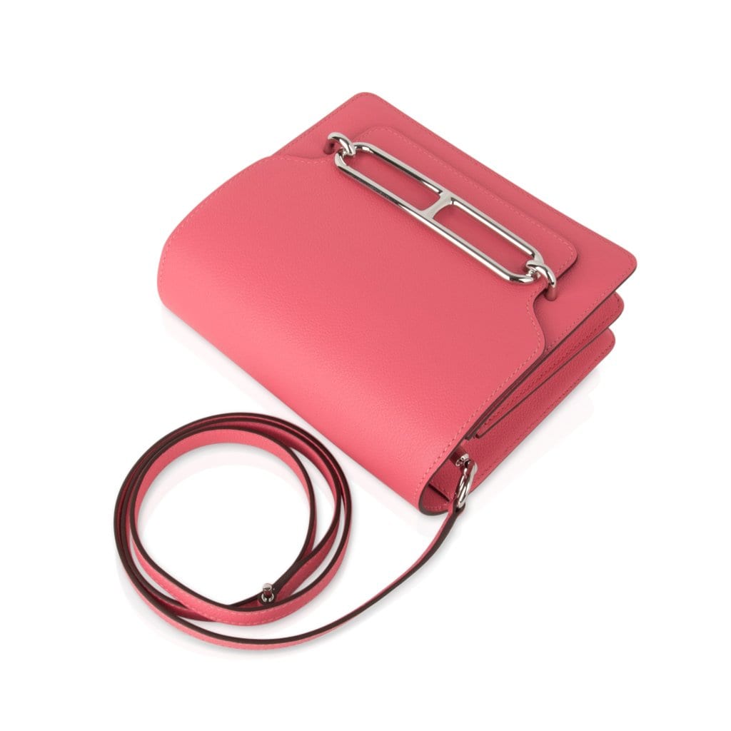 Hermes Mini Roulis Bag Rose Azalee Pink (Convertible Shoulder to Cross ...