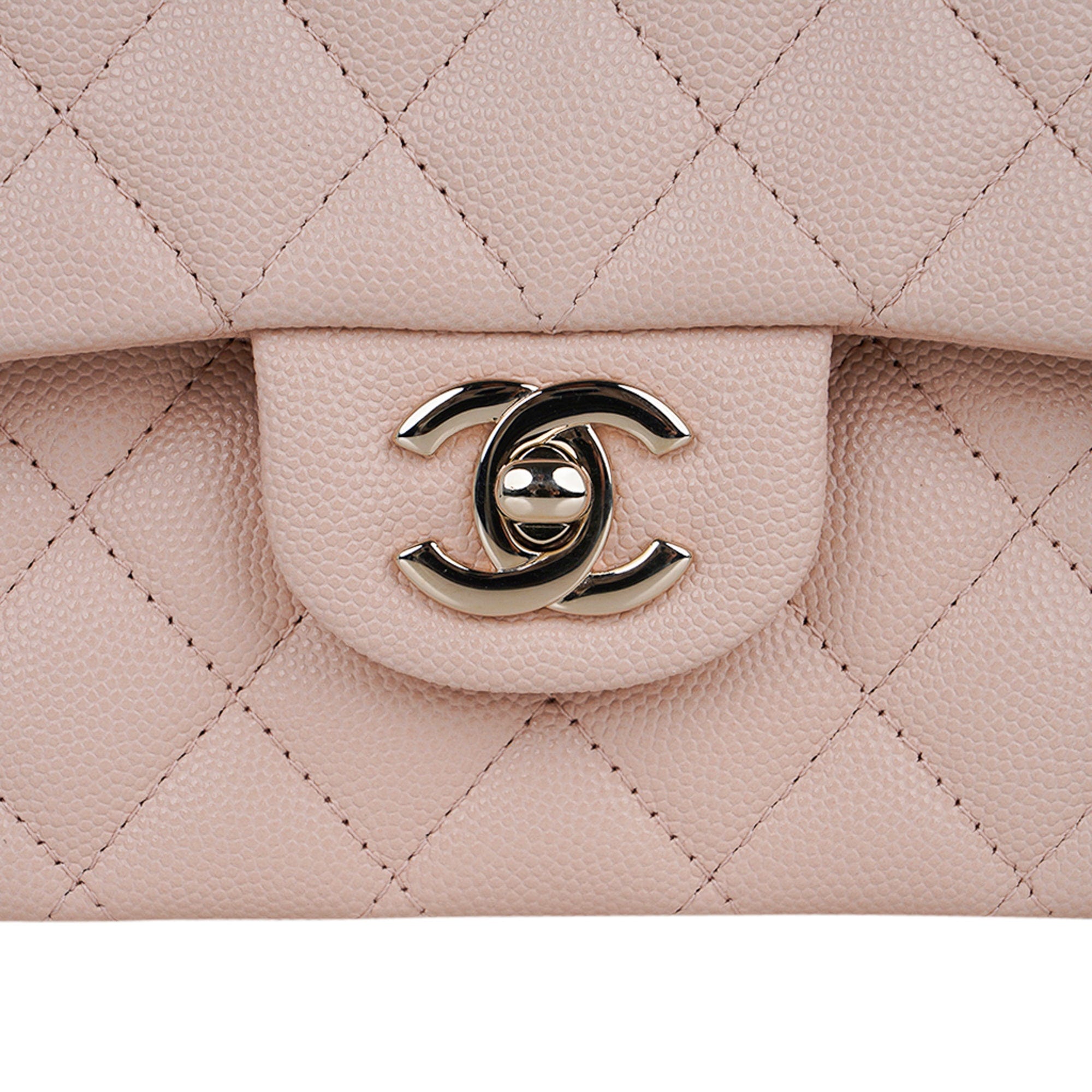 CHANEL Perforated Lambskin Quilted Mini Rectangular Flap Light Blue Light  Purple White, FASHIONPHILE