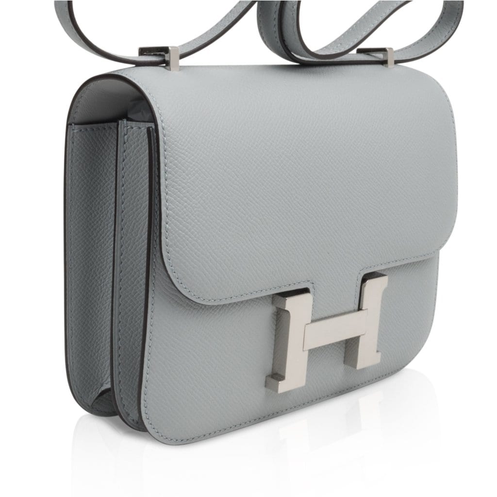 Hermes Kelly Sellier Bag 28cm Blue Glacier Epsom Gold Hardware