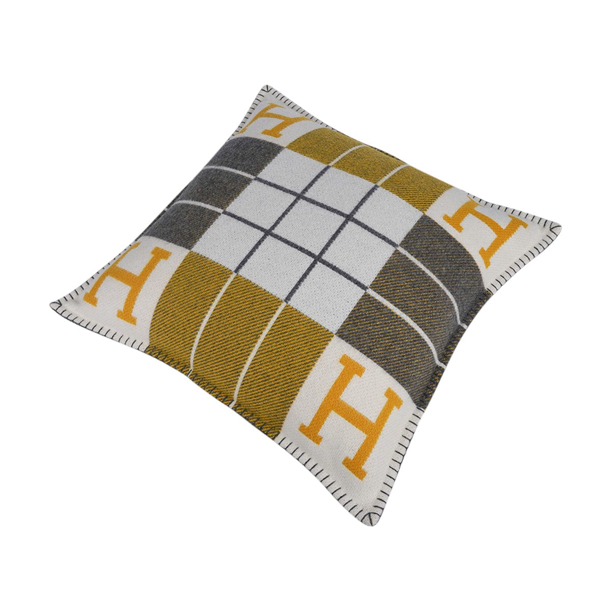Hermes Cushion Avalon III Soleil / Gris Small Model Throw Pillow