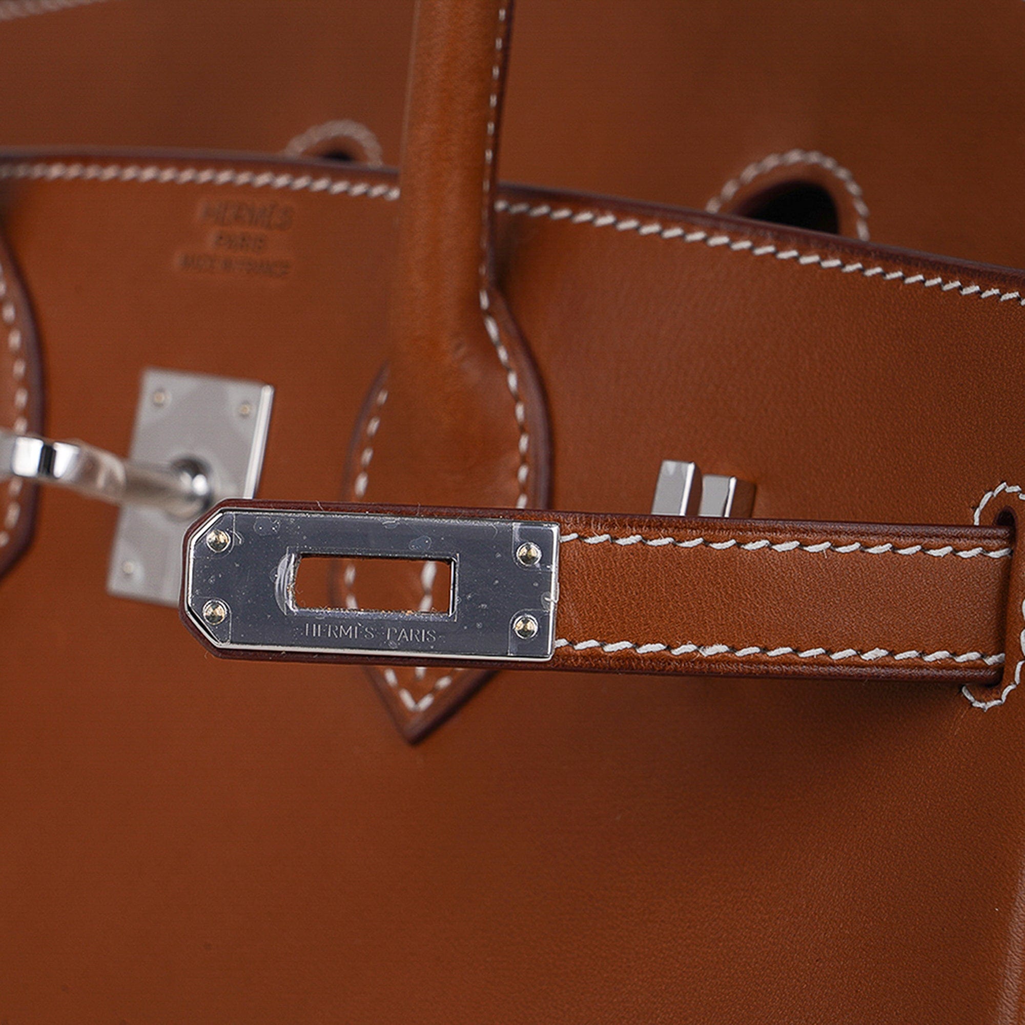 Hermes Birkin barenia saddle brown Silver Hardware PHW 25cm Full Handmade -  lushenticbags