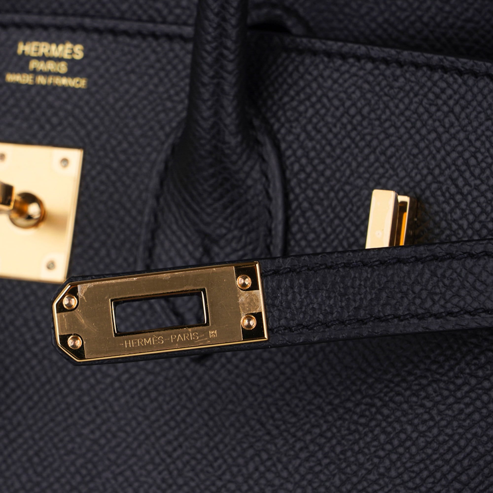 Hermes Birkin Sellier 25 Black Gold Hardware Epsom Leather New w/Box