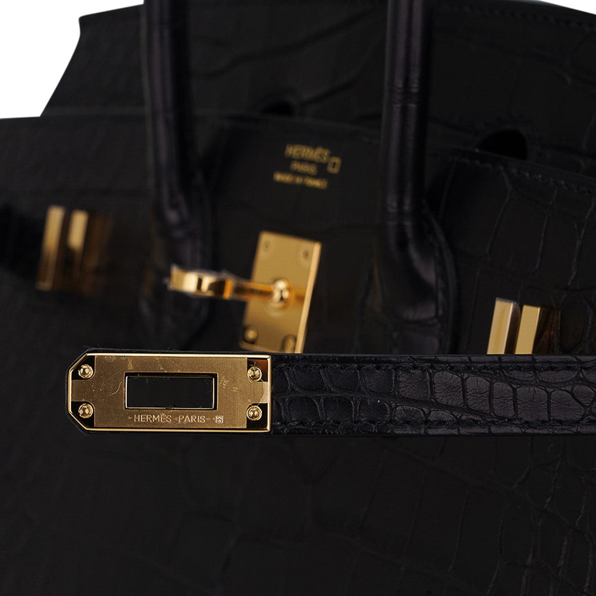 Hermes Birkin 25 Sellier Bag in Black Matte Alligator with Gold Hardwa –  Mightychic