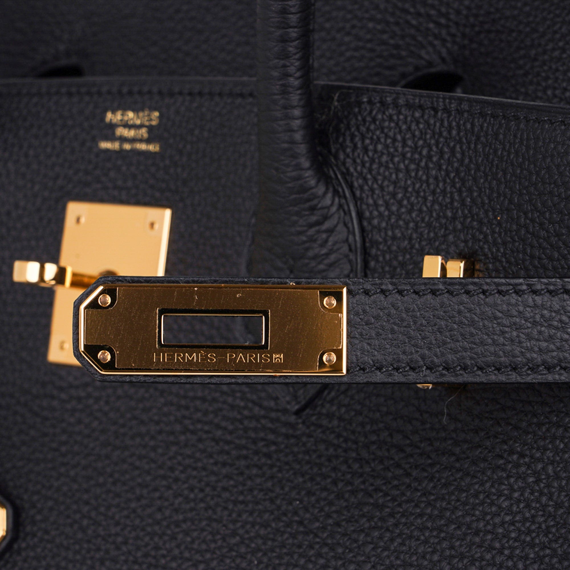 Hermes Noir Togo Leather Gold Hardware Birkin 30 Bag Hermes