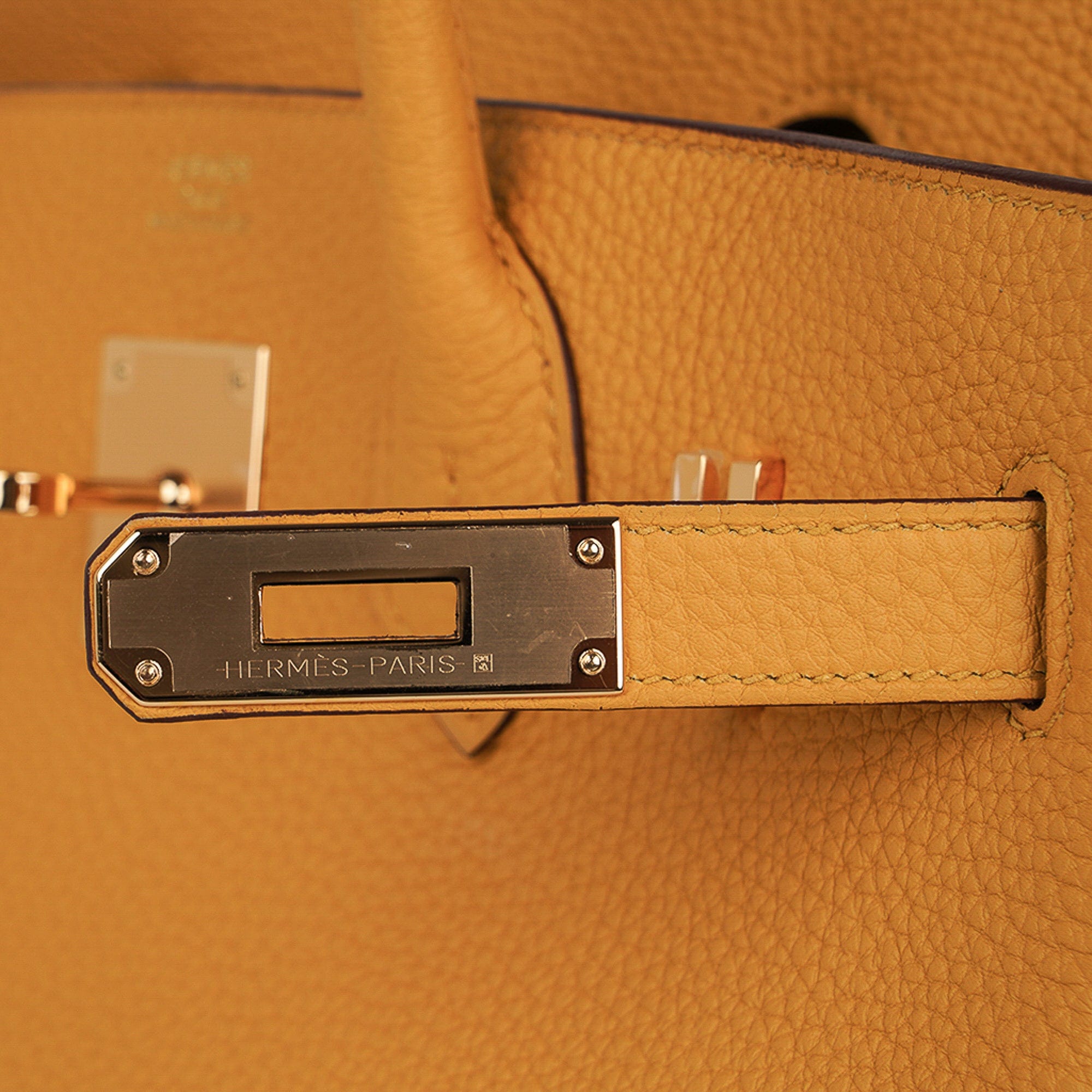 Hermes Jaune Ambre Togo Leather Palladium Hardware Shoulder Kelly 42 Bag  Hermes