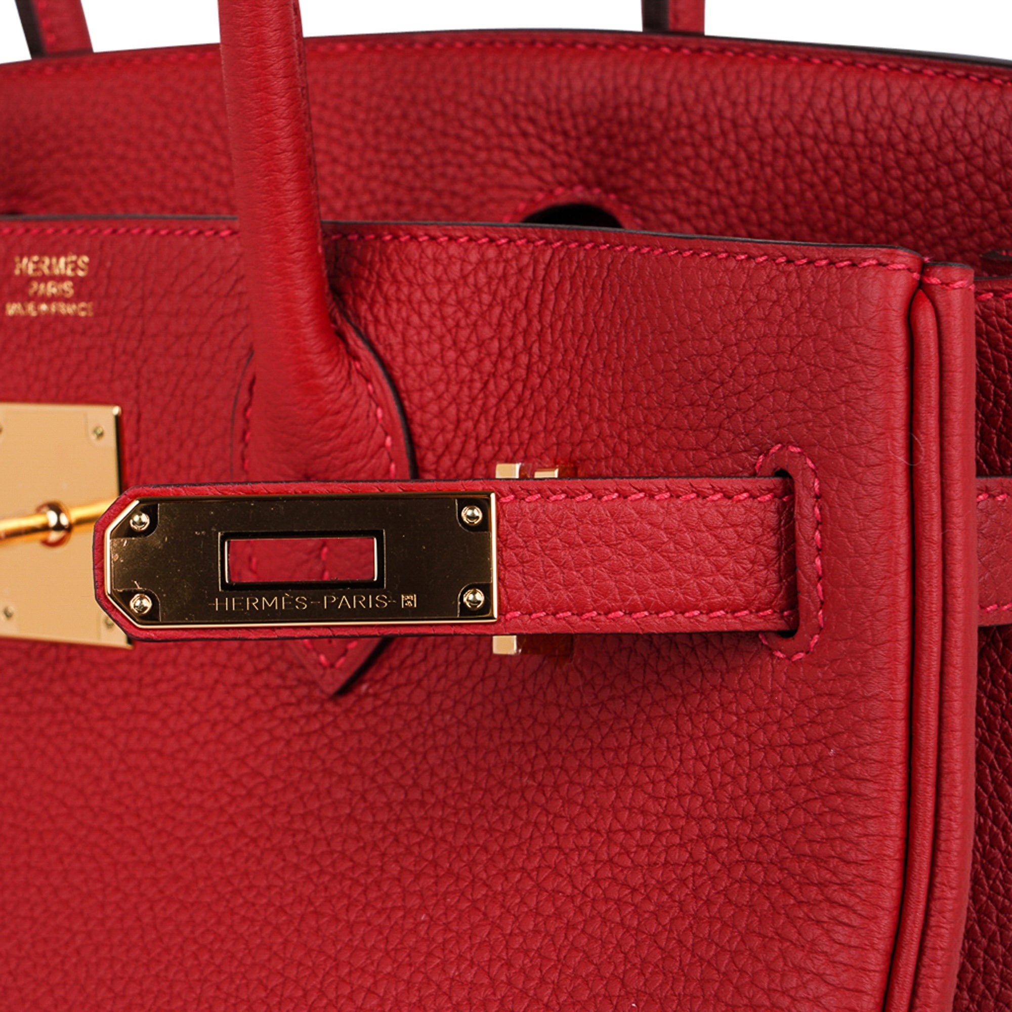 Birkin 30 leather handbag Hermès Red in Leather - 34533981
