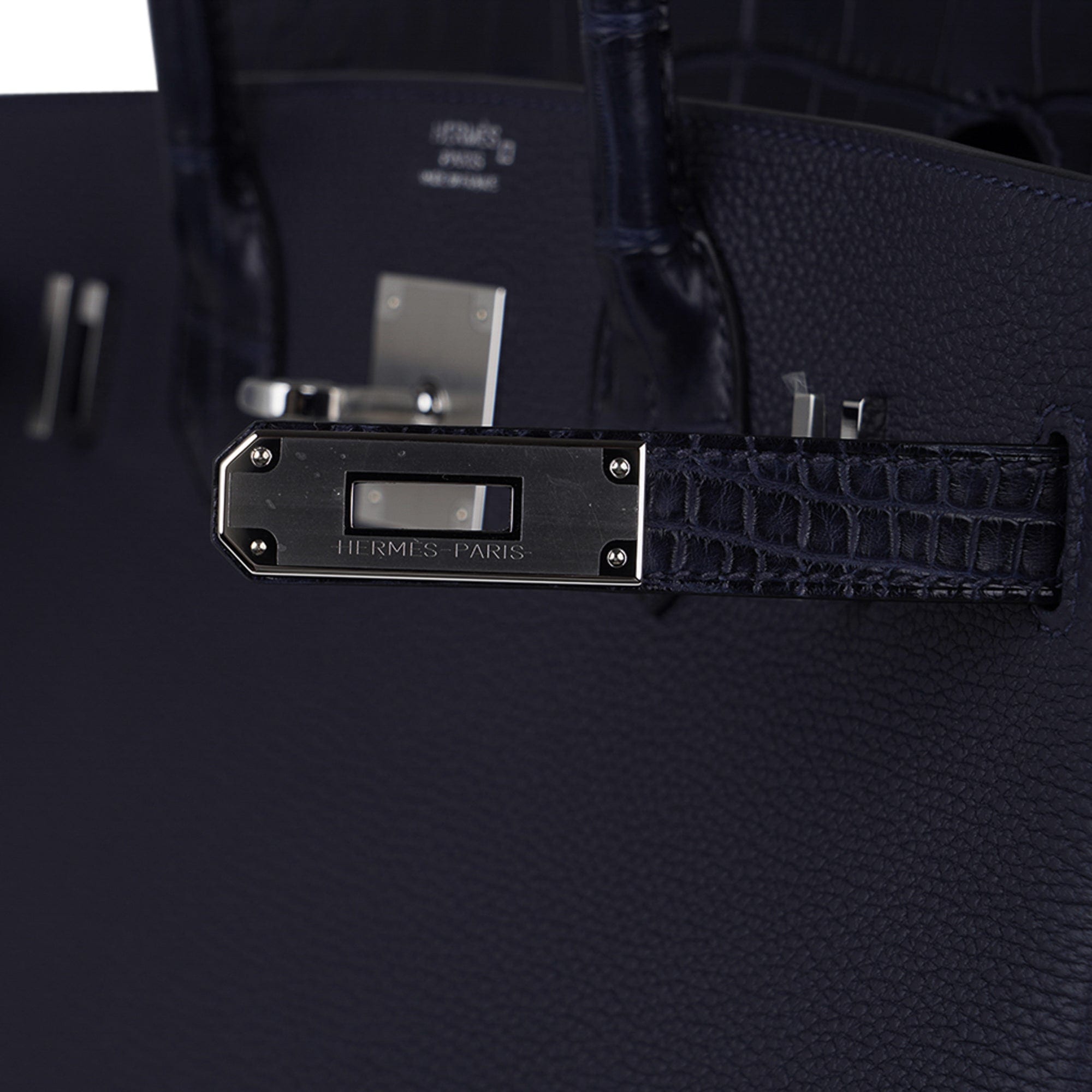 Unbranded inspired Hermès HSS Birkin 30 Blue Marine Matte Alligator &  Cassis Interior with Palladium Hardware, Women's Fashion, Bags & Wallets,  Tote Bags on Carousell