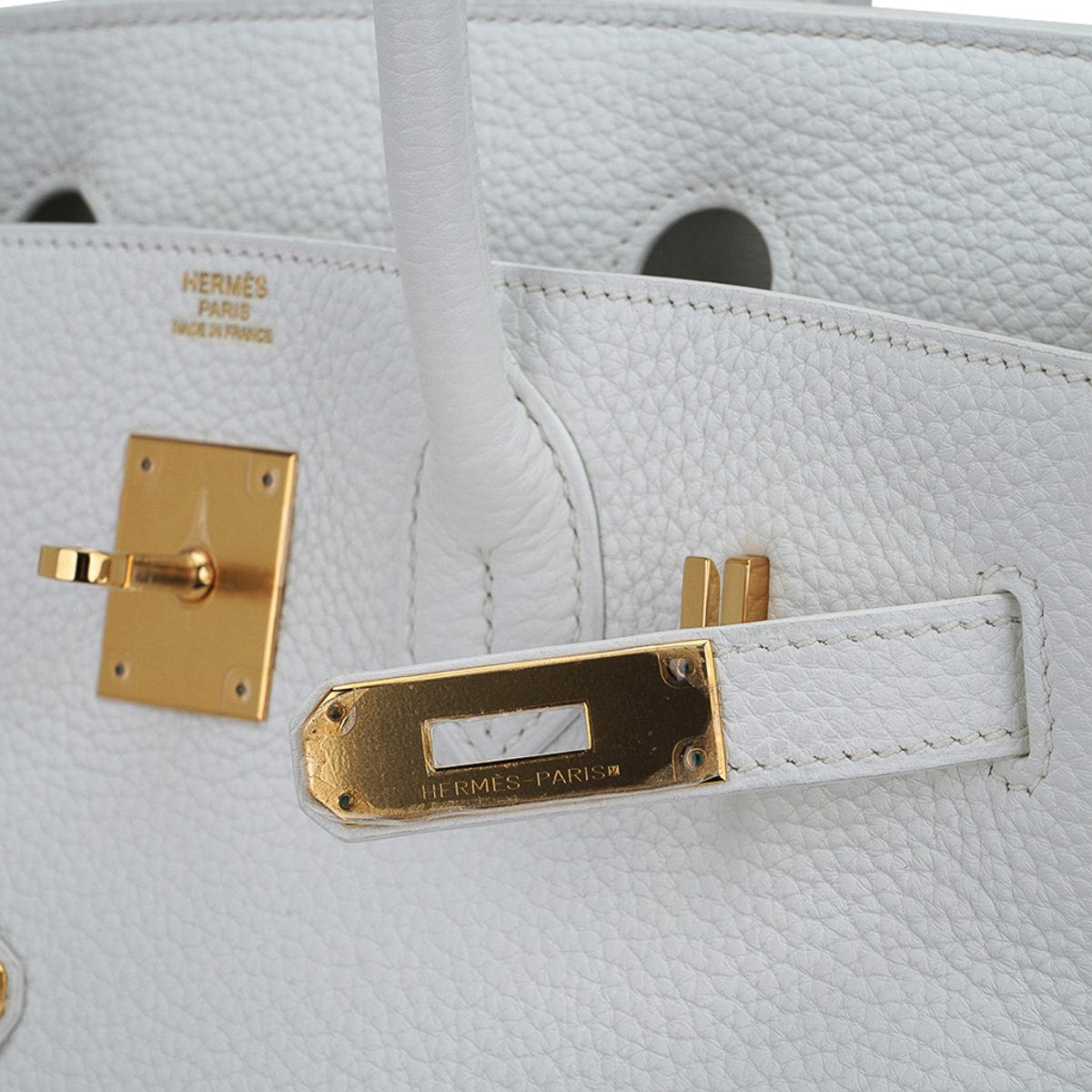Hermès Birkin 30 White Clemence Gold Hardware - X