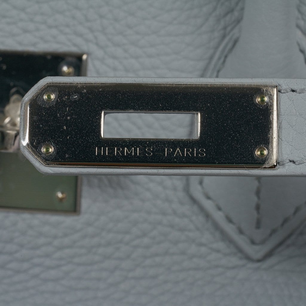 Hermes Birkin bag 35 Blue glacier Togo leather Silver hardware