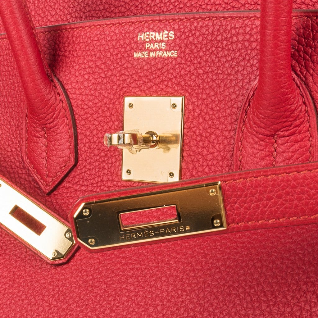 tonehøjde minimal Zealot Hermes Birkin 35 Bag Vermillion Red Togo Gold Hardware – Mightychic