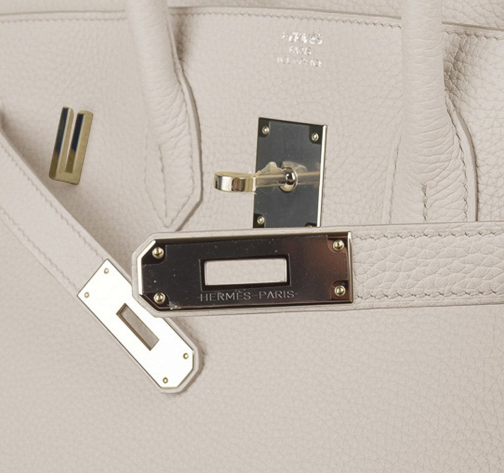 Hermes Birkin 35 Bag Ebene Barenia Faubourg Leather with Palladium Hardware