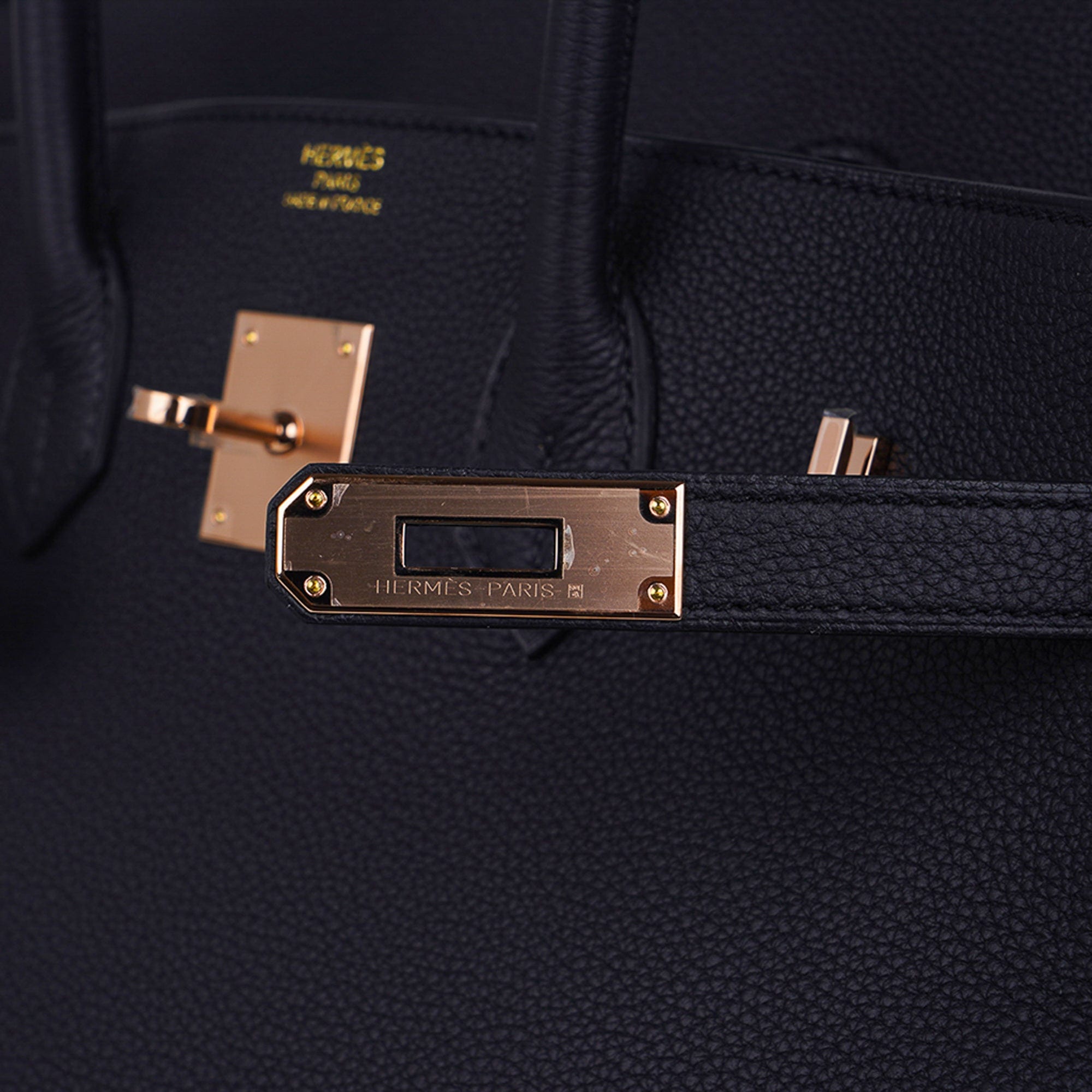 Hermes Birkin bag 35 Black Togo leather Rose gold hardware