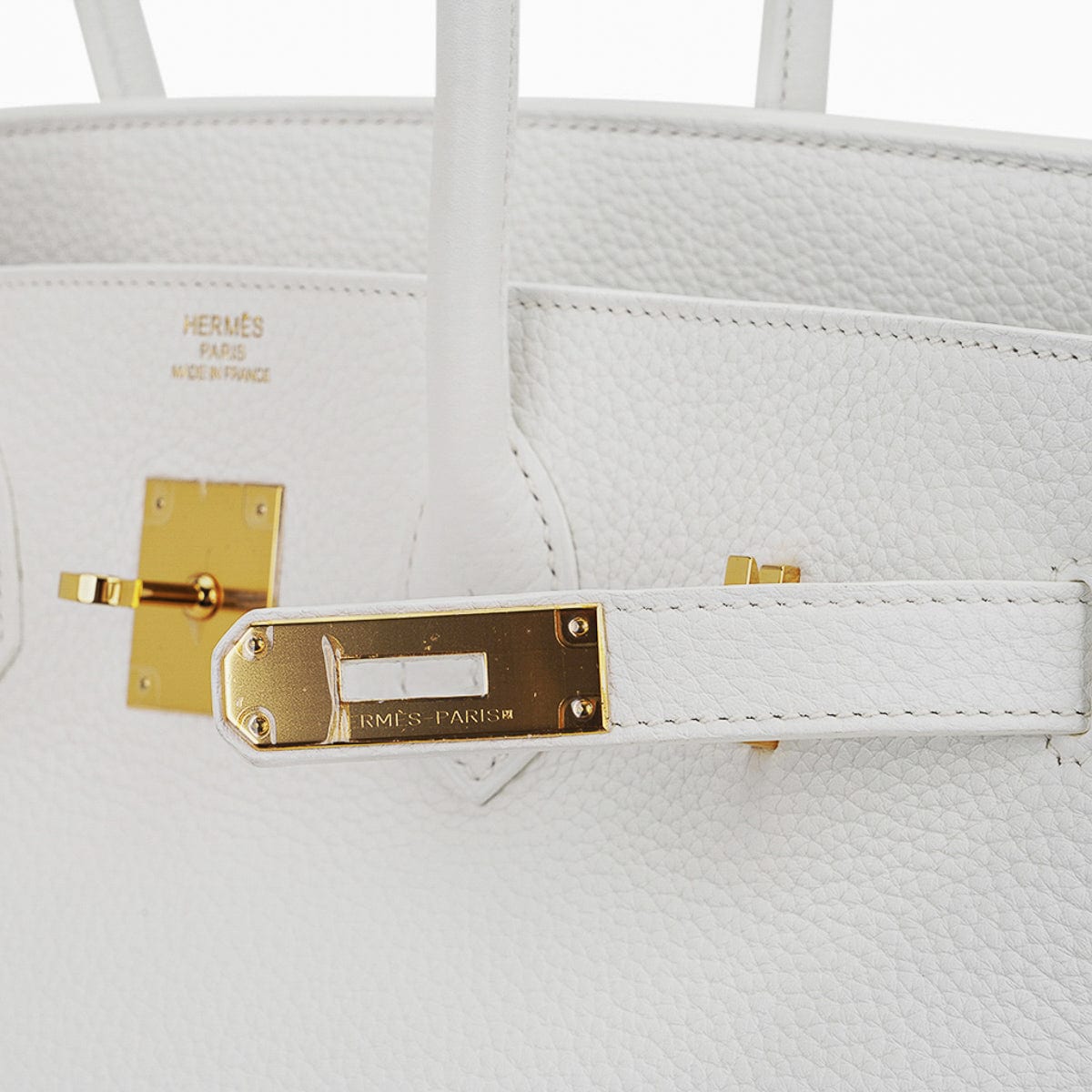 Hermes Birkin 35 Blanc (White) Clémence Gold Hardware - Vendome Monte Carlo