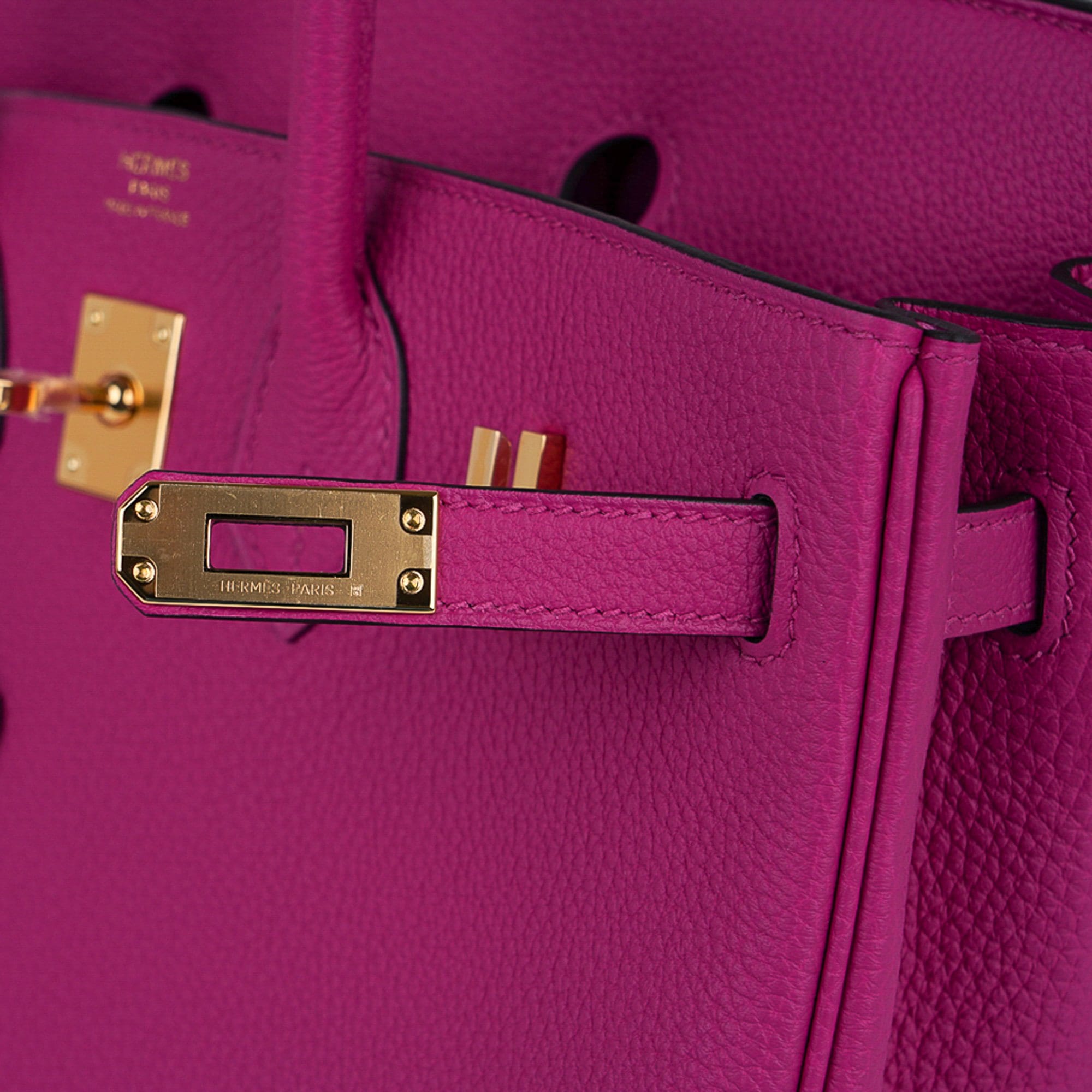 Hermes Birkin 25 Bag Rose Pourpre Togo Leather with Gold Hardware