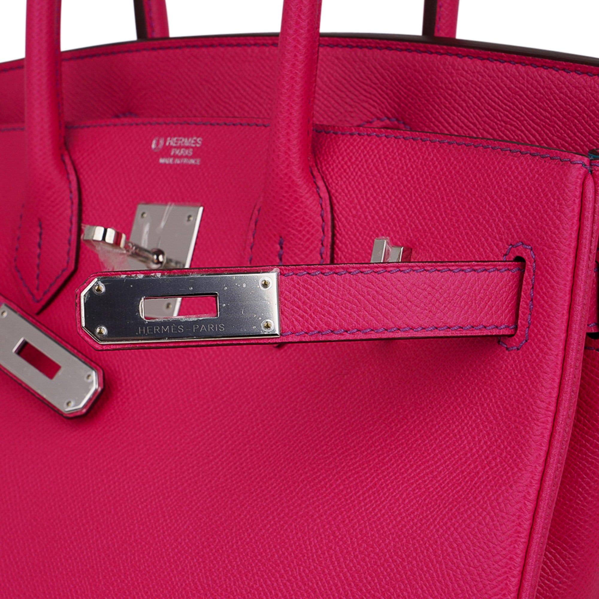 Hermès Birkin Bag 30cm Verso in Rose Tyrien Pink Epsom Leather with Pa –  Sellier