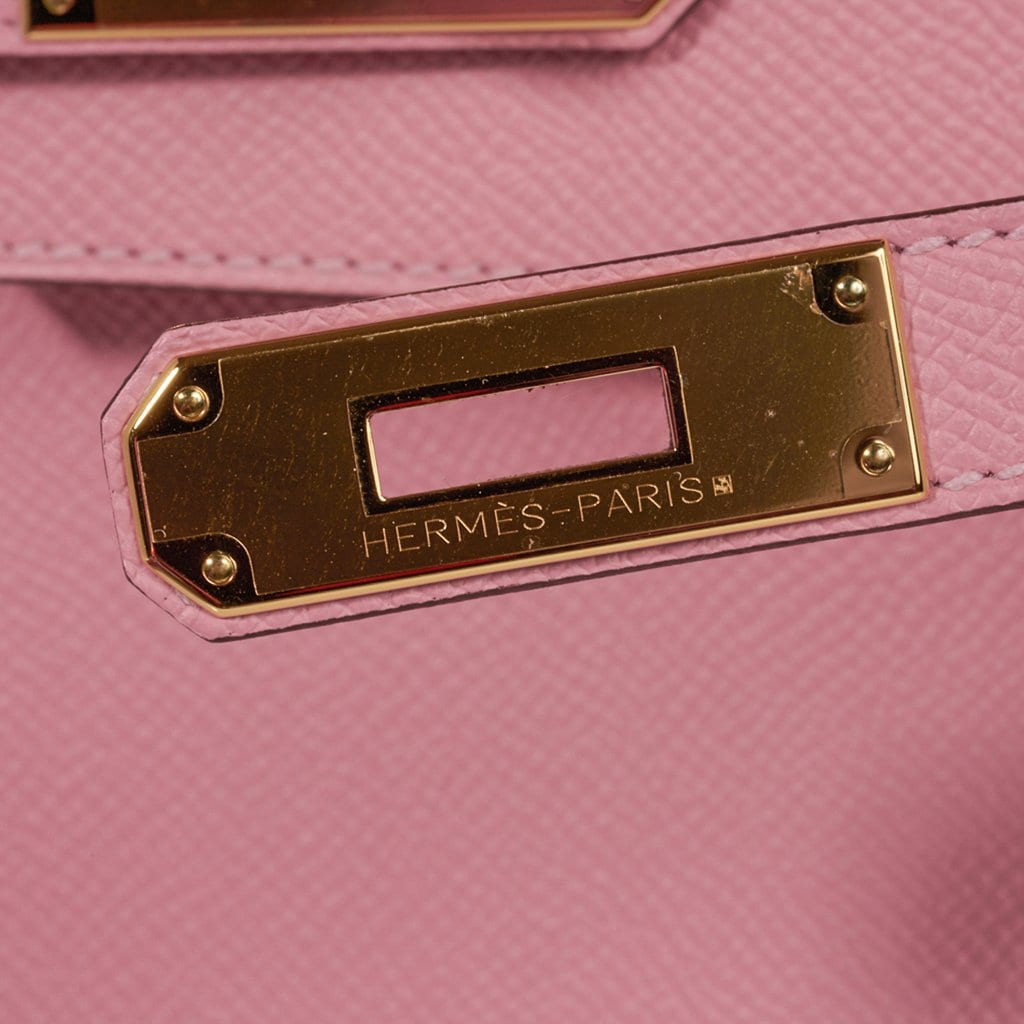 Hermes Birkin 25cm Bag Epsom Calfskin Leather Gold Hardware, Rose