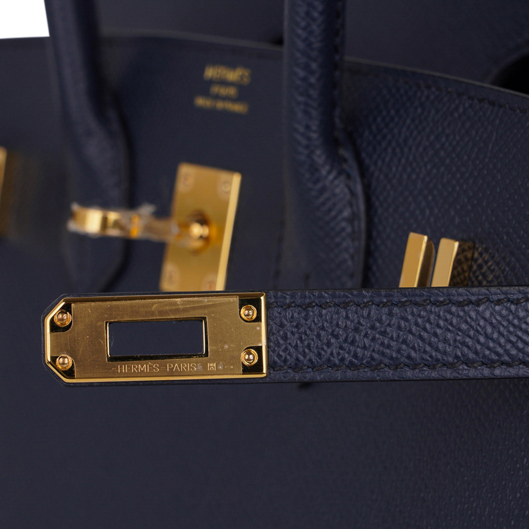 Hermes Birkin Sellier 25 Bag Bleu Indigo Palladium Hardware Epsom