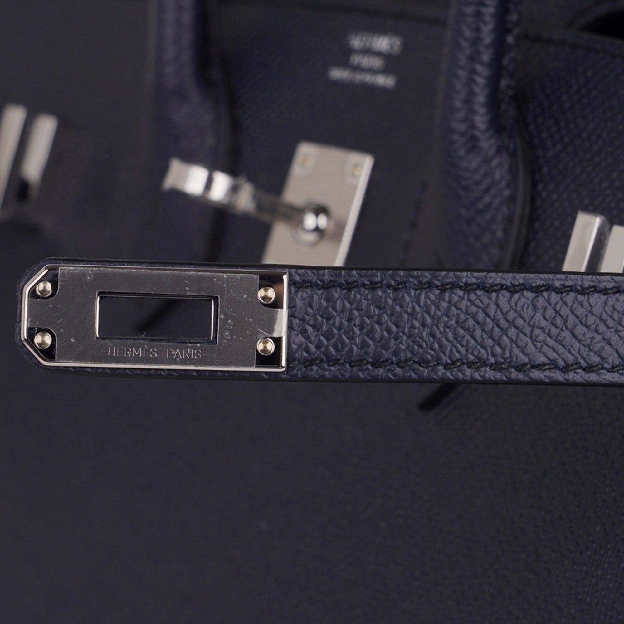 Hermes Birkin Sellier 25 Bag Bleu Indigo Palladium Hardware Epsom Leat –  Mightychic