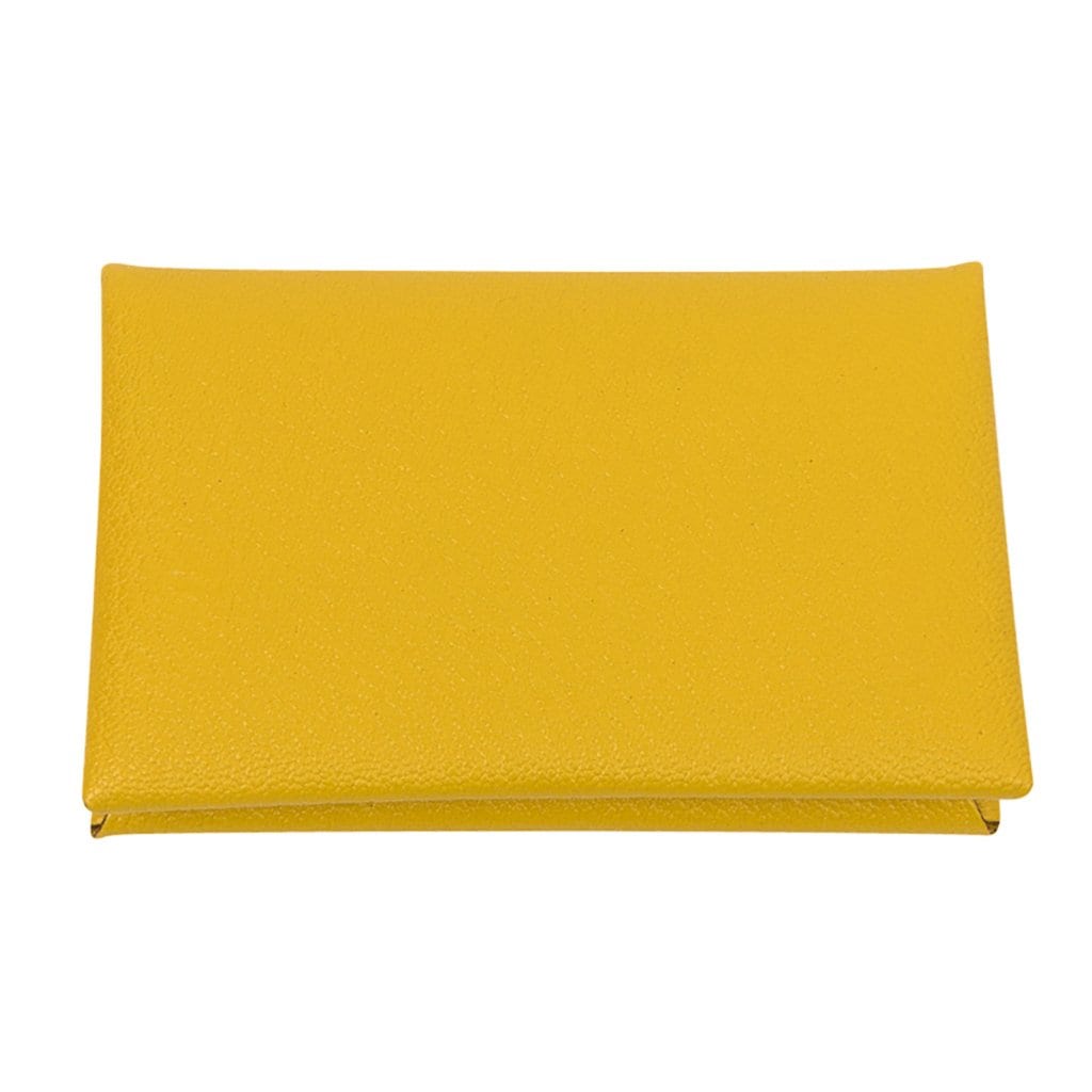 Hermes Calvi Mens Card Holders, Yellow
