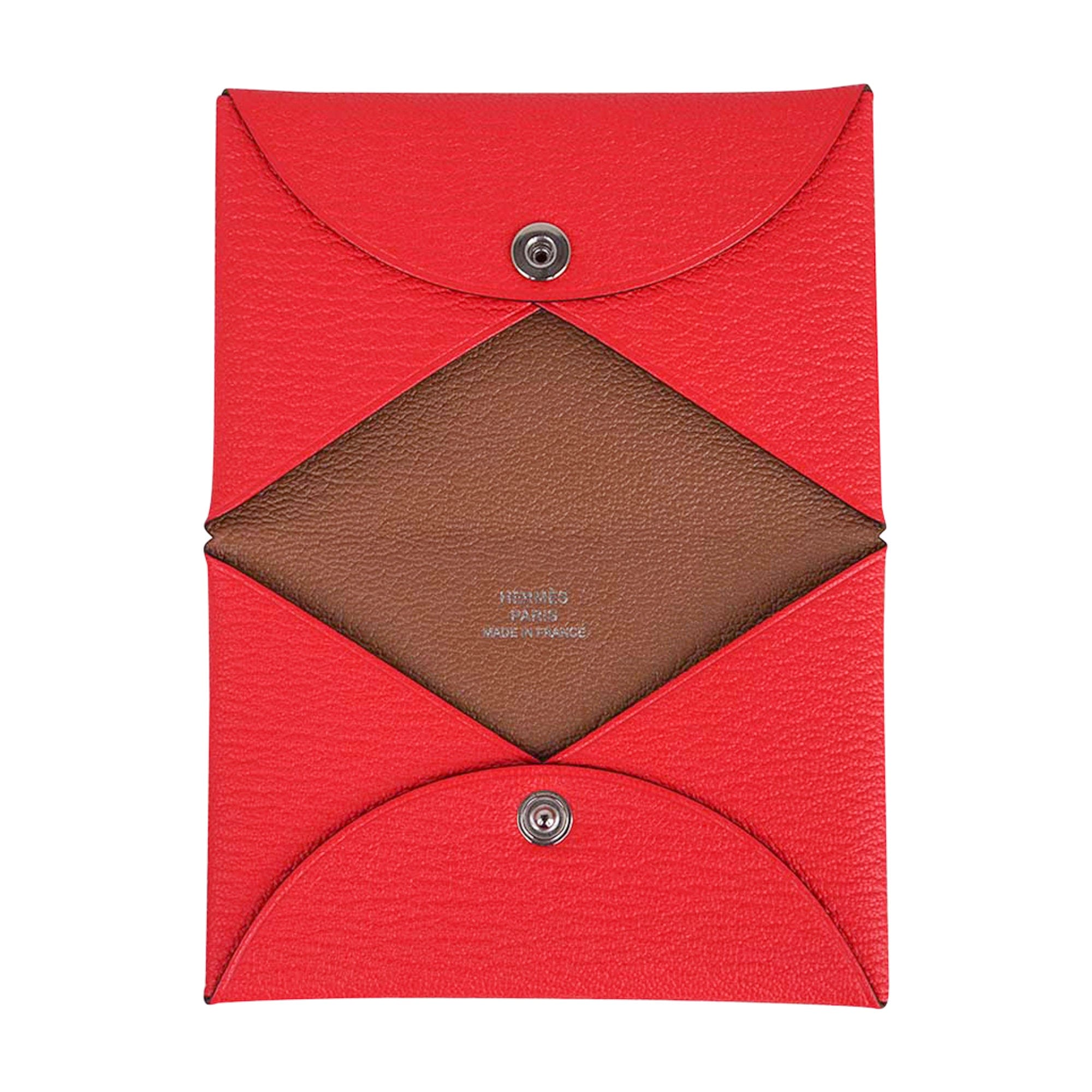 Hermes Calvi Card Holder In Nata & Quebracho – Found Fashion