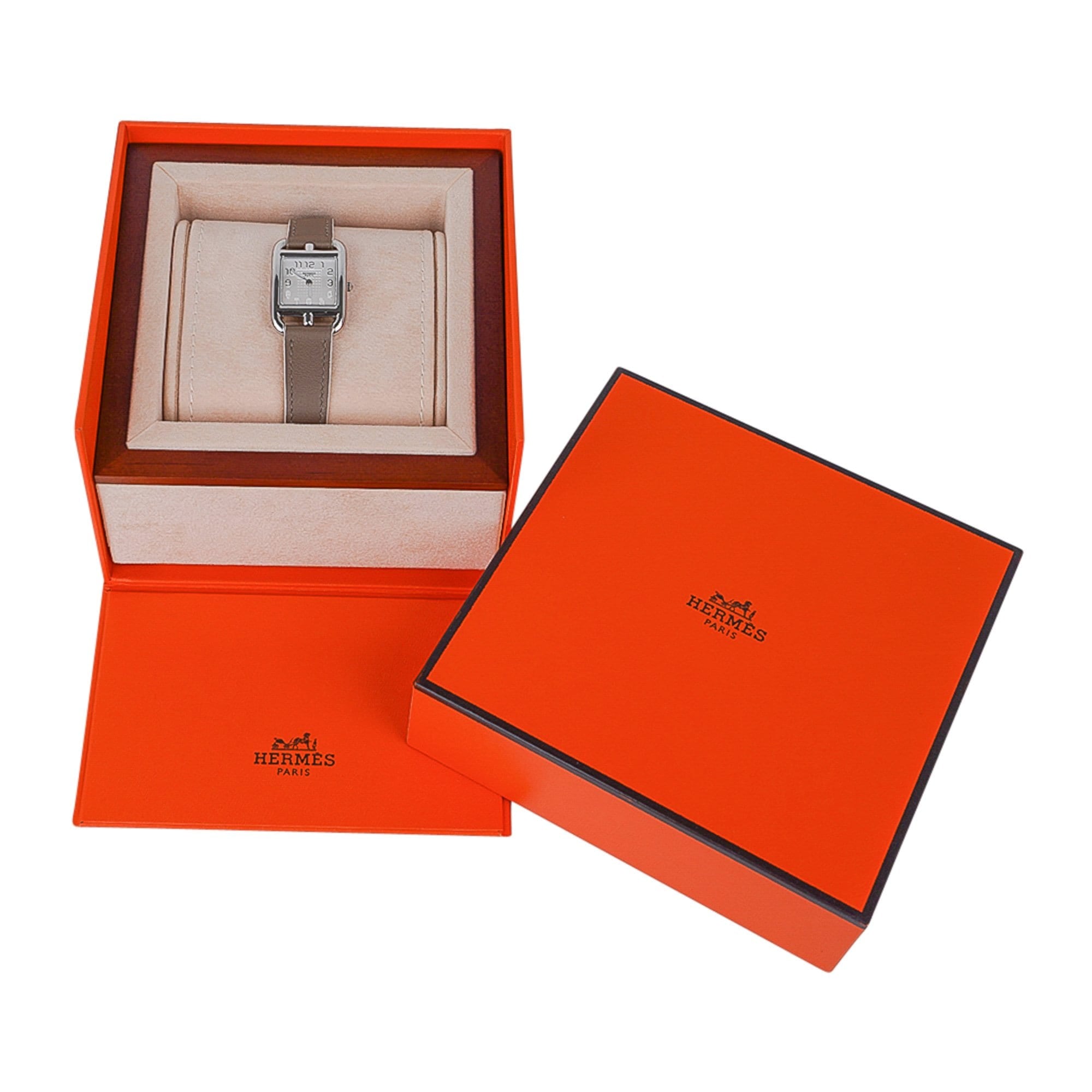 Hermes Cape Cod Steel Watch Etoupe Calfskin Band New w/ Box – Mightychic