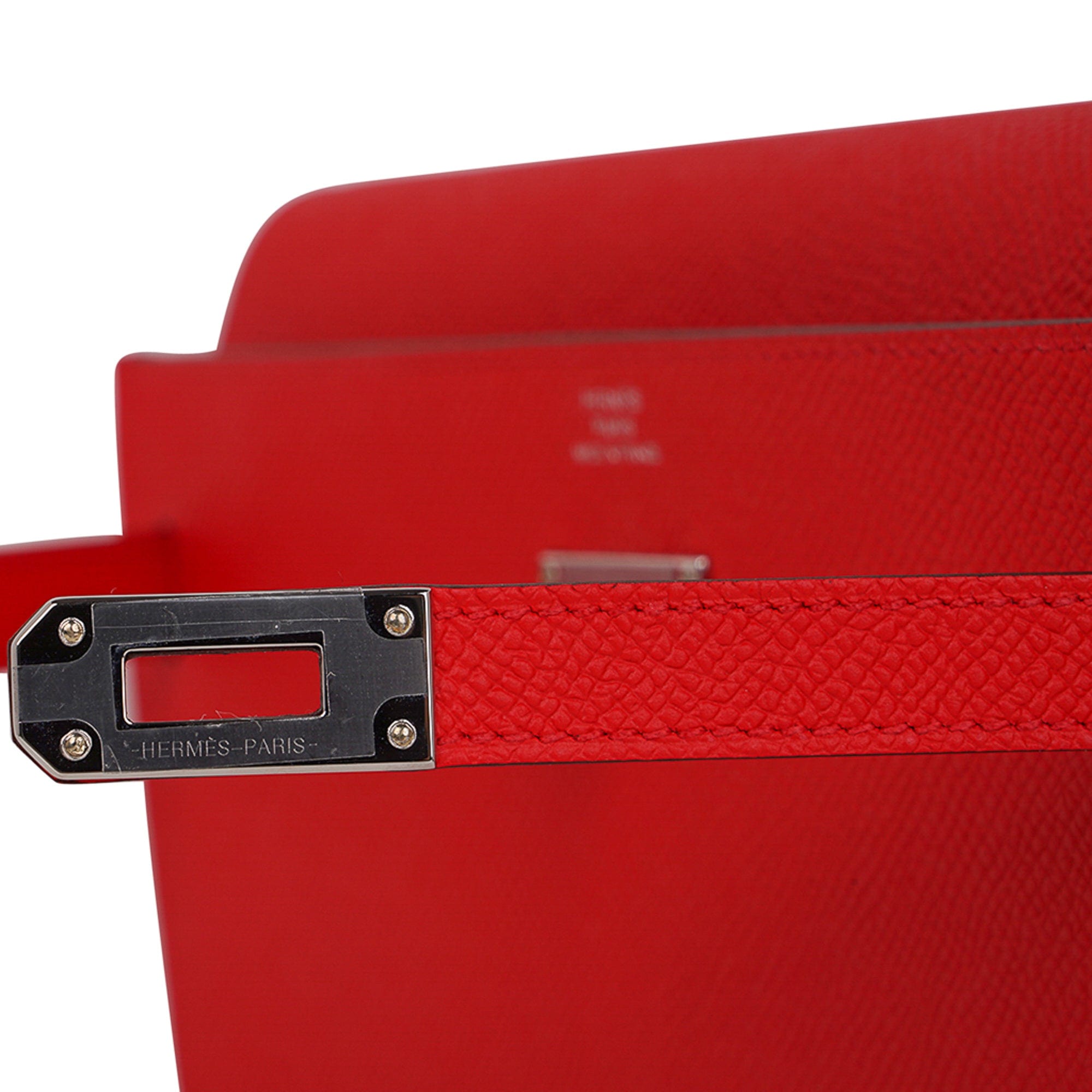 Hermes Kelly Sellier 25 Rouge de Coeur Verso Epsom Palladium Hardware