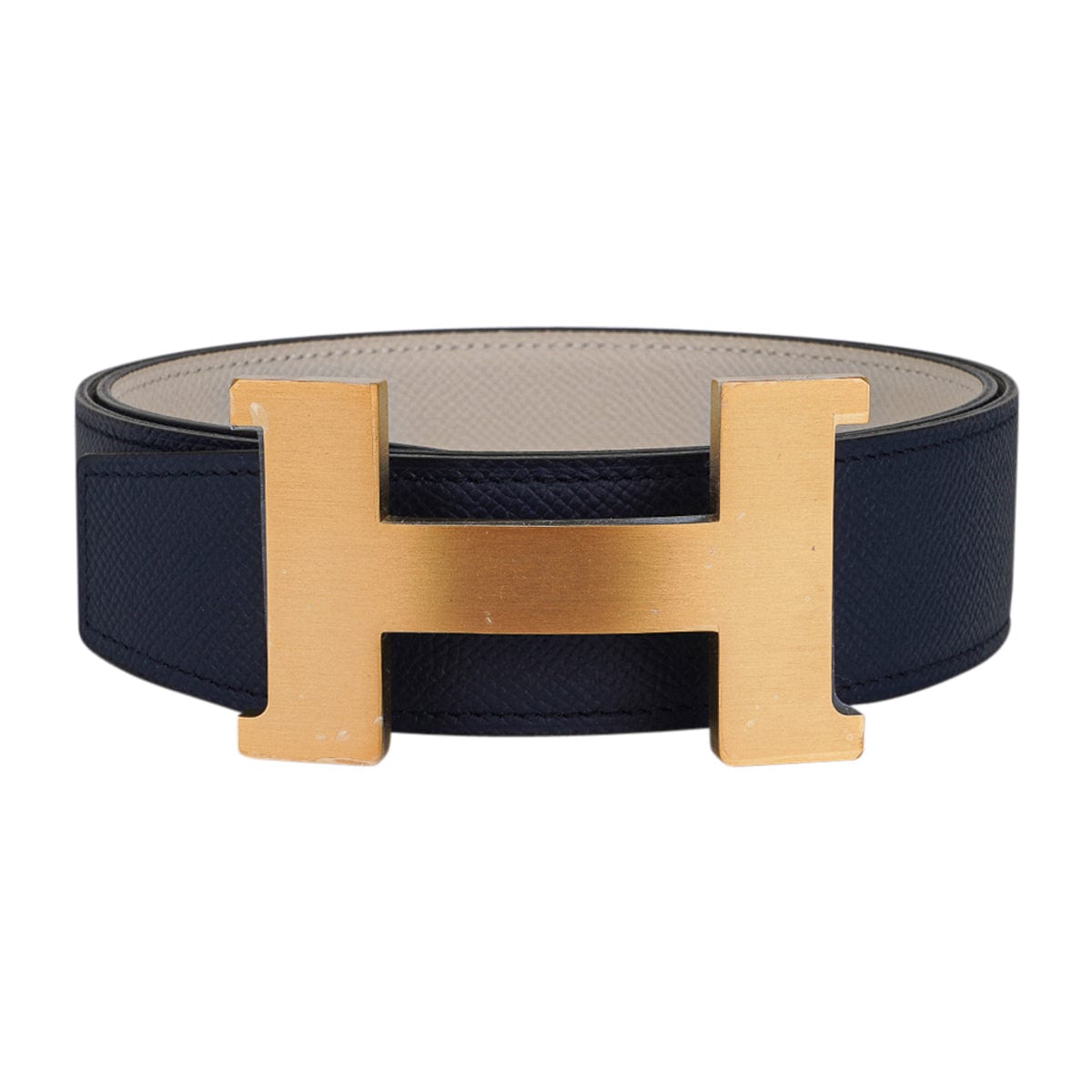 Hermes Gold/Blue Nuit Epsom Leather Constance H Reversible Buckle