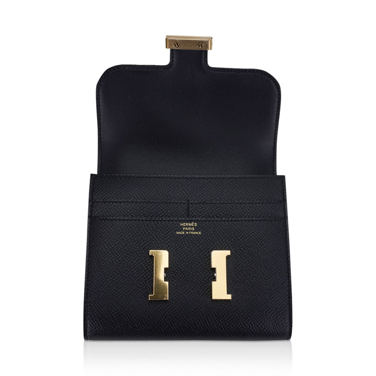 Hermès Hermes Red Epsom Constance Compact Wallet Golden Leather Metal  Pony-style calfskin ref.509560 - Joli Closet