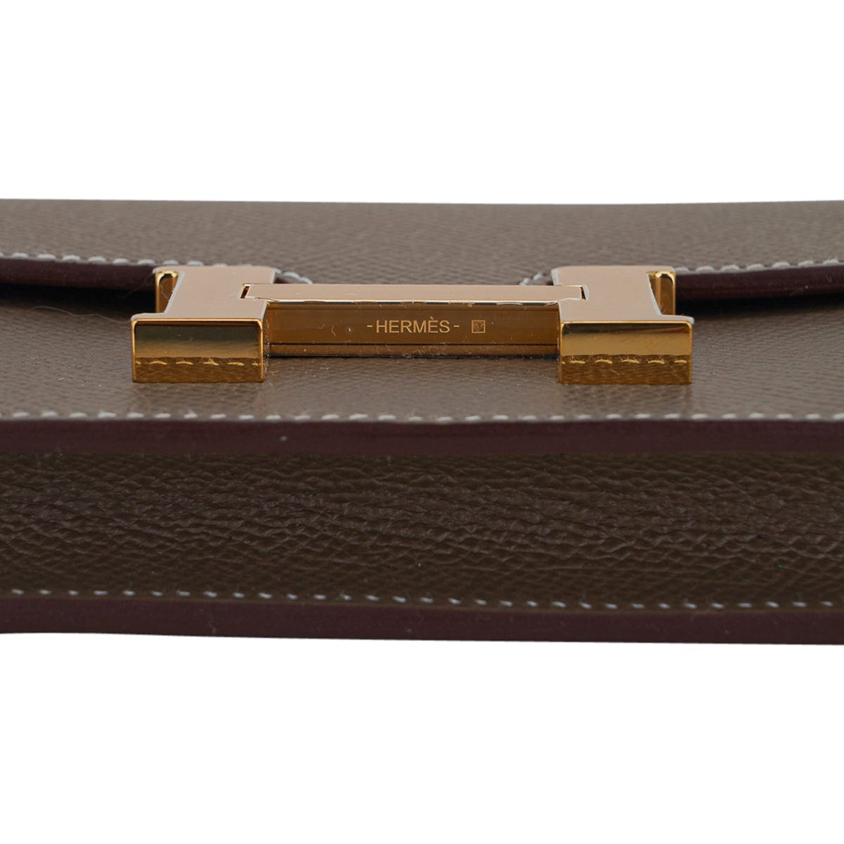 Hermes Constance Slim Wallet Belt Bag Sapphire Lizard Gold