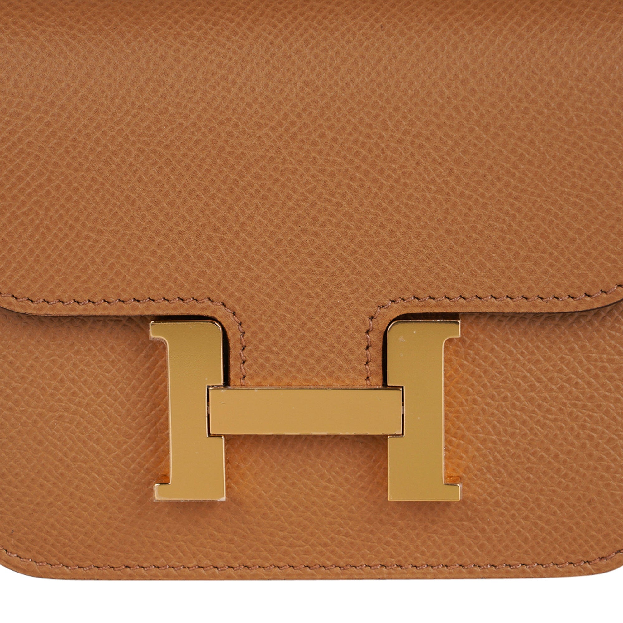 Hermes Constance Slim Wallet Belt Bag Sapphire Lizard Gold