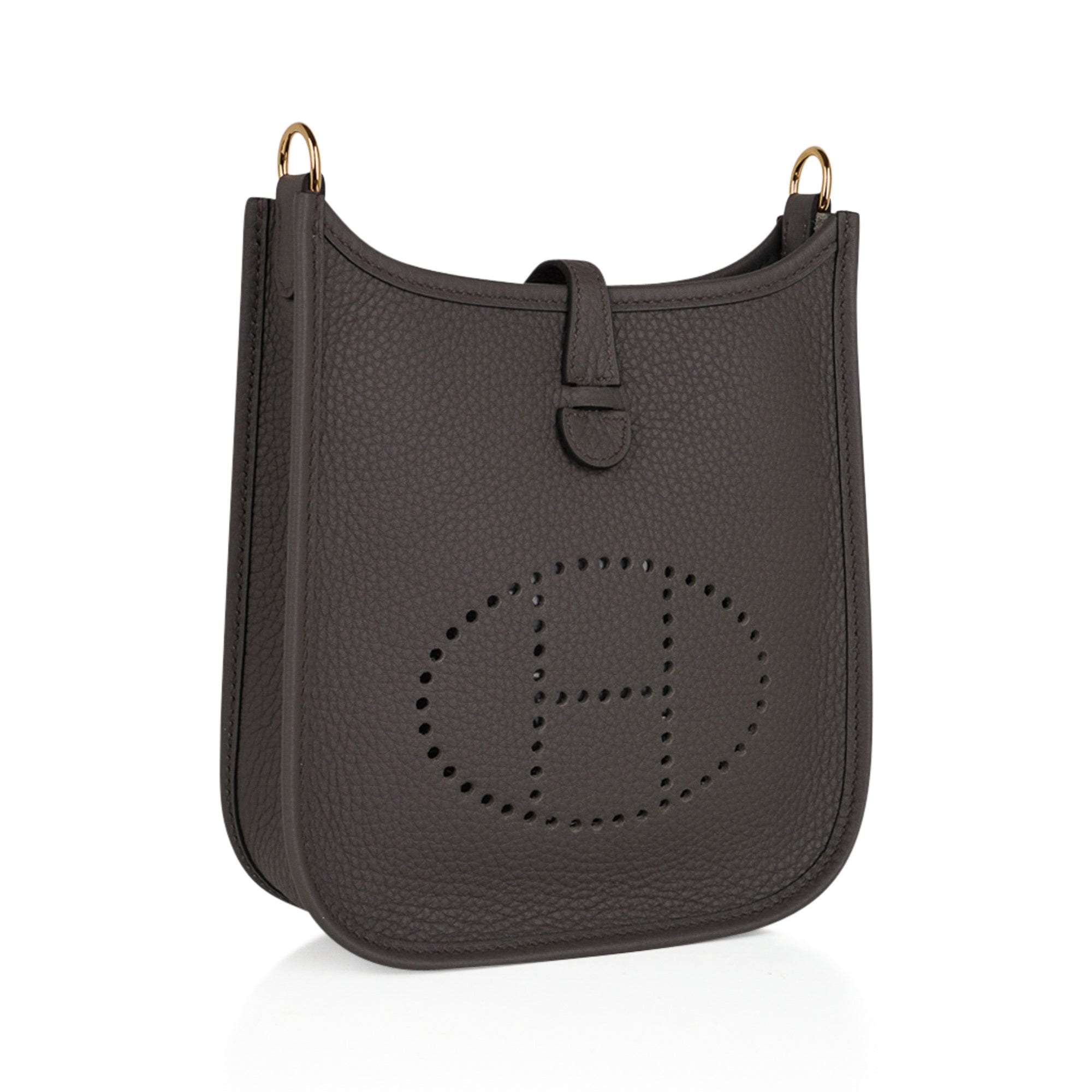 Hermes Mini Evelyne TPM Bag Black Clemence Leather with Gold