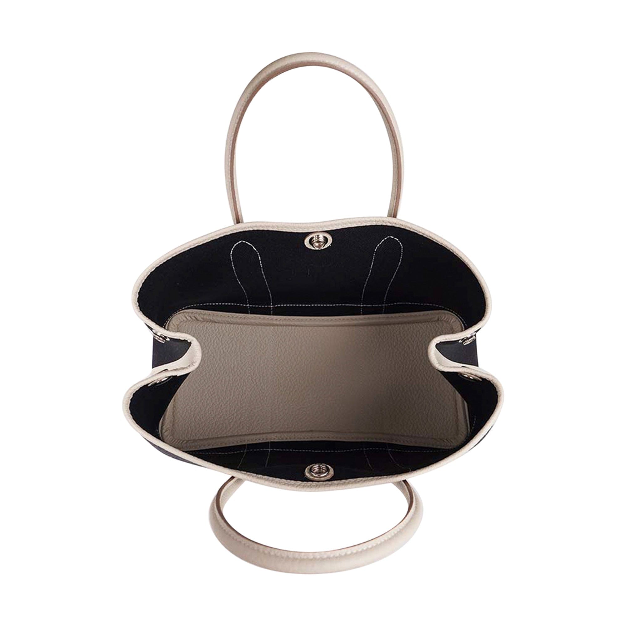 Hermès Garden Party Black Negonda and Toile 30 Palladium Hardware, 2023 (Like New), Womens Handbag